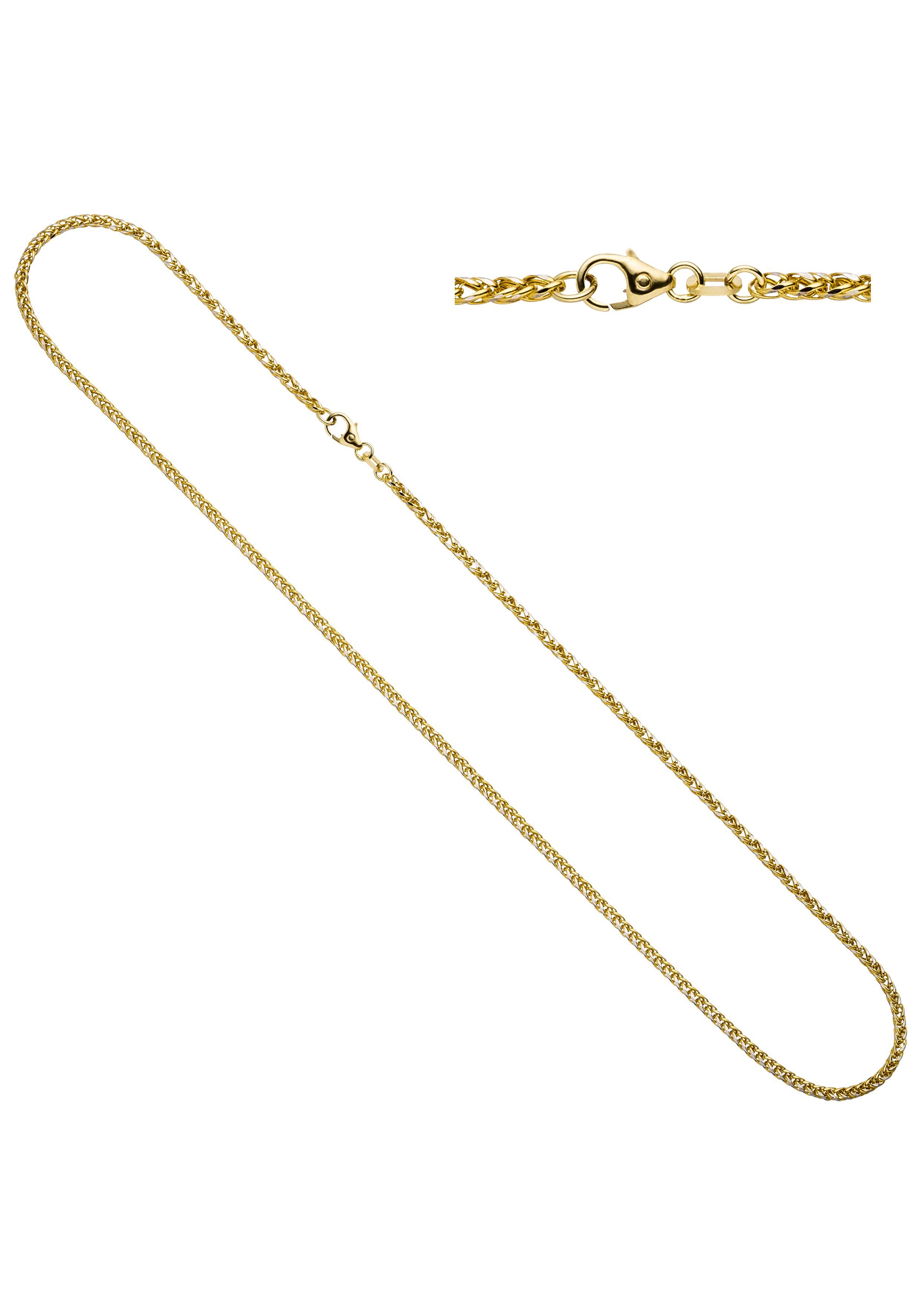 JOBO Goldkette, Zopfkette 585 Gold bicolor 45 cm 1,9 mm
