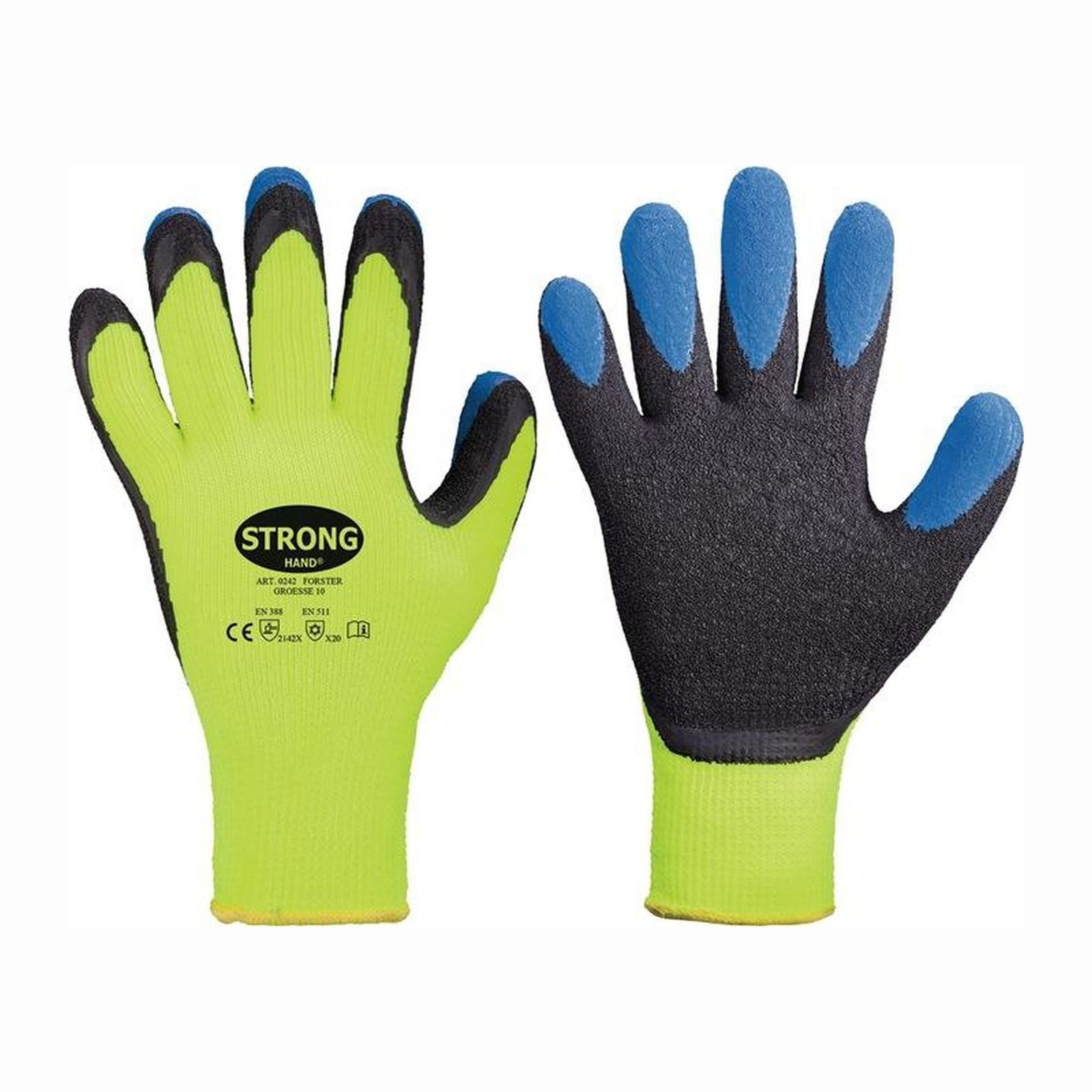 Arbeitshandschuhe STRONGHAND Handschuhe Forster neon-gelb / blau EN 388 EN 511 PSA II Gr