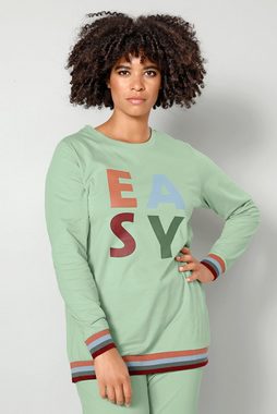 Angel of Style Sweatshirt Sweatshirt EASY Rundhals Streifenbündchen