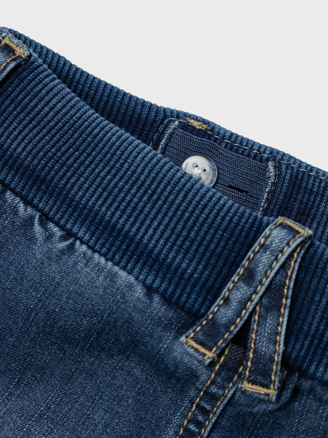 Name It Regular-fit-Jeans Baggy Cargo Jeans Stretch Denim Pants für Unisex Baumwolle Oversized fit unifarben elastisch Gummizug – Bild 4 von 5