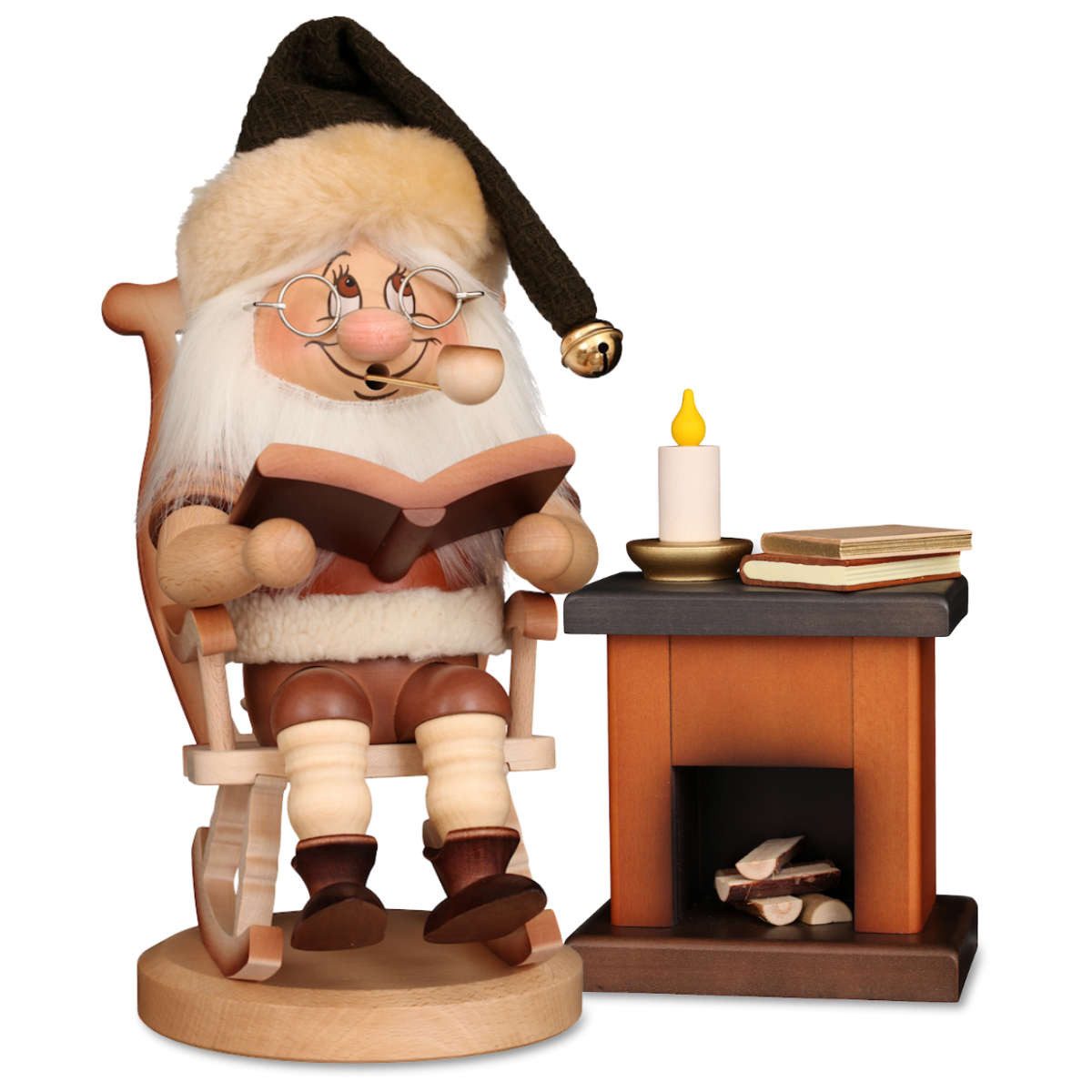 Christian Ulbricht Räuchermännchen Räuchermännchen Wichtel im Schaukelstuhl mit Kamin, (2 St), Original Erzgebirge