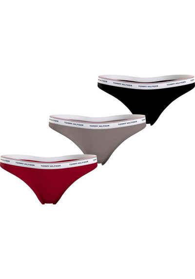 Tommy Hilfiger Underwear Slip 3 PACK THONG (EXT SIZES) (Packung, 3er-Pack) mit Tommy Hilfiger Logobund