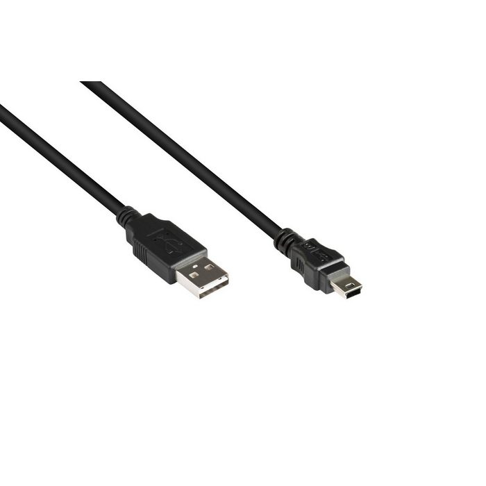 GOOD CONNECTIONS Anschlusskabel USB 2.0 EASY Stecker A an Mini B Stecker schwarz 5m USB-Kabel (5 cm)