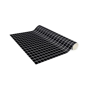 Läufer Teppich Vinyl Flur Küche Fliesen Muster funktional lang modern, Bilderdepot24, Läufer - schwarz glatt
