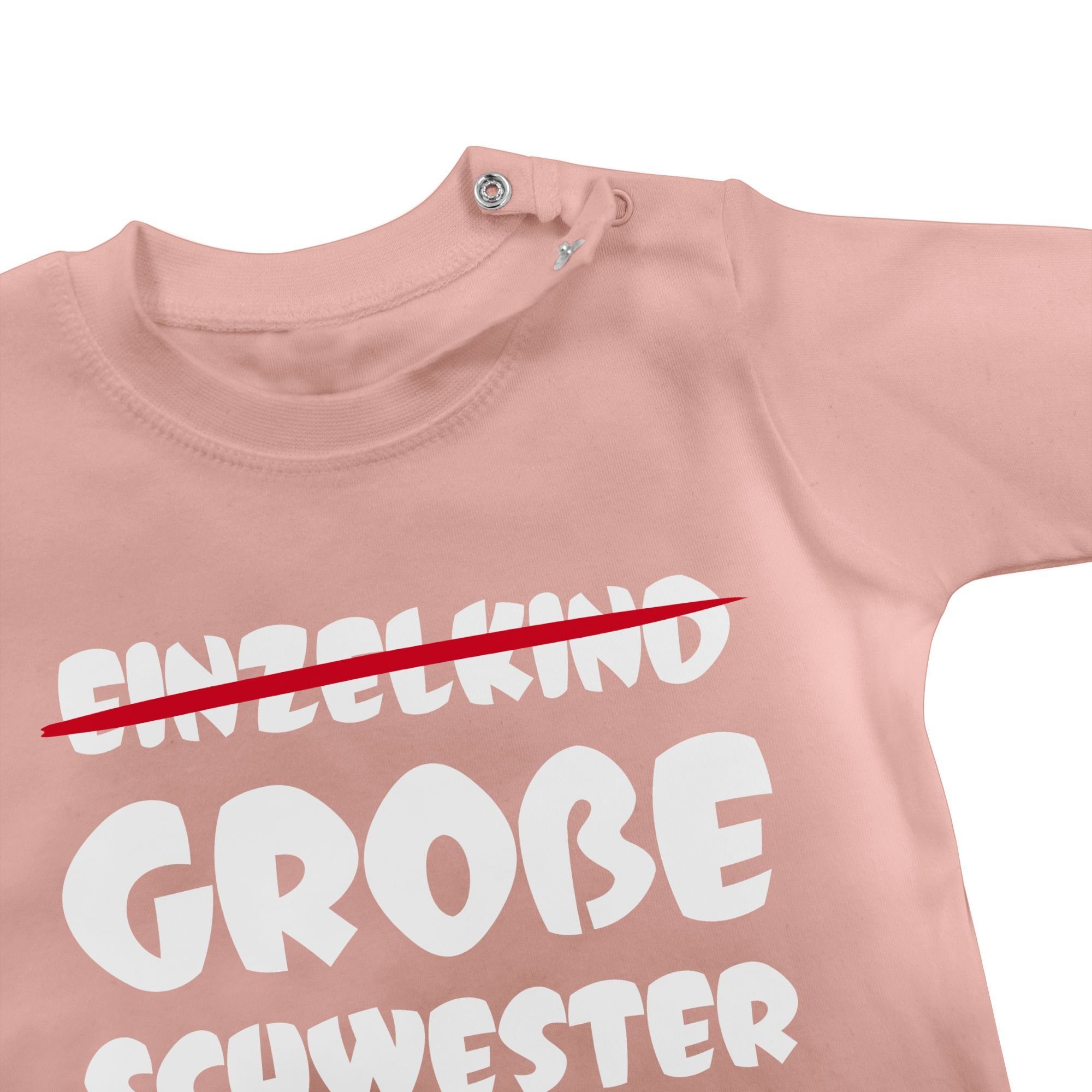 Shirtracer T-Shirt Schwester 2023 1 Große Schwester Große Babyrosa Einzelkind