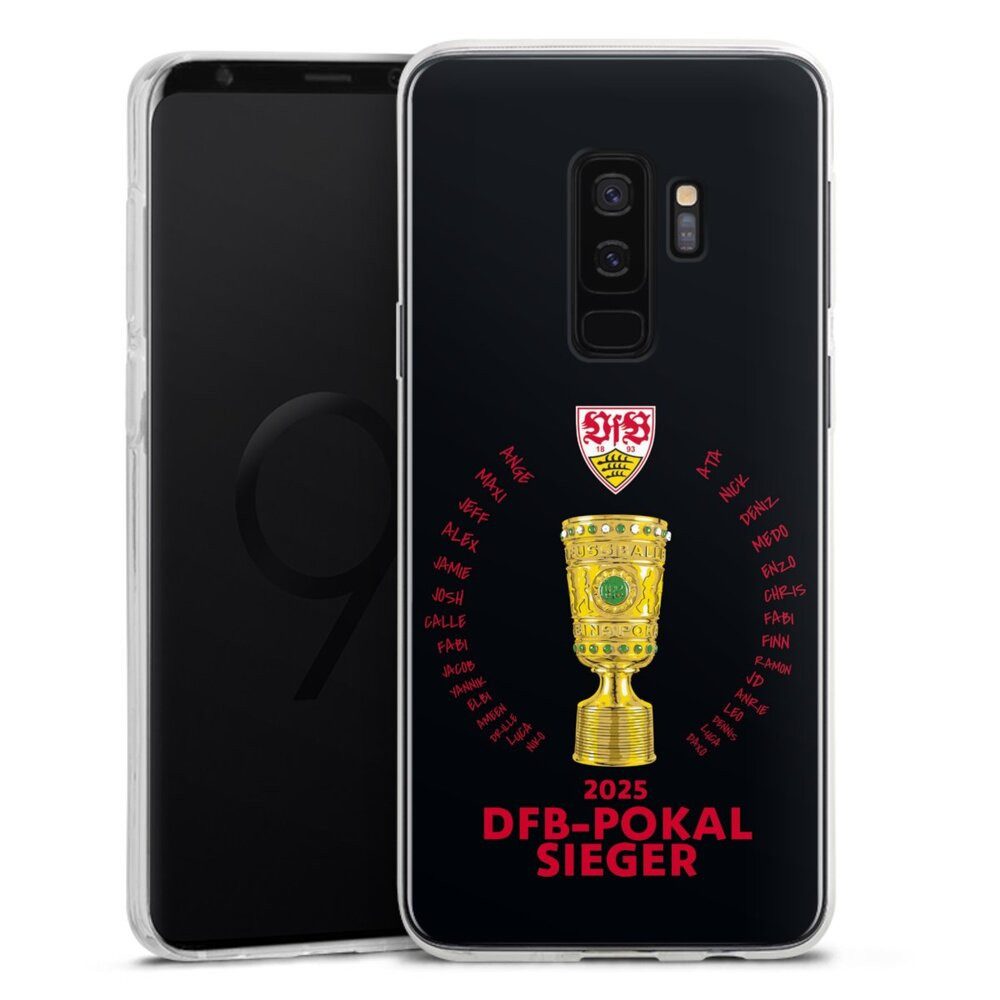 DeinDesign Handyhülle VfB Stuttgart Pokal Offizielles Lizenzprodukt, Samsung Galaxy S9 Plus Silikon Hülle Bumper Case Handy Schutzhülle
