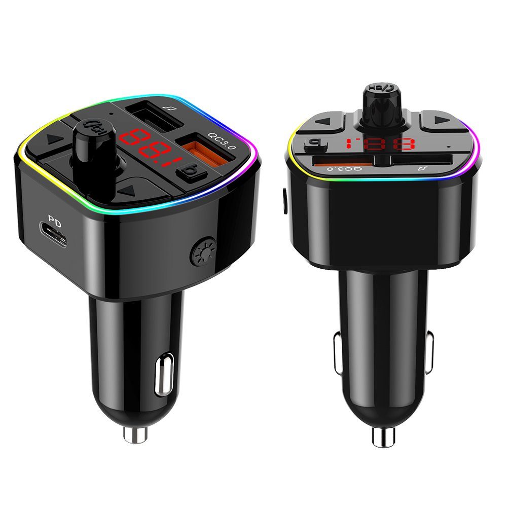 Transmedia FM Bluetooth Transmitter Freisprechanlage für Kfz Zigarettenanzünder WLAN-Antenne