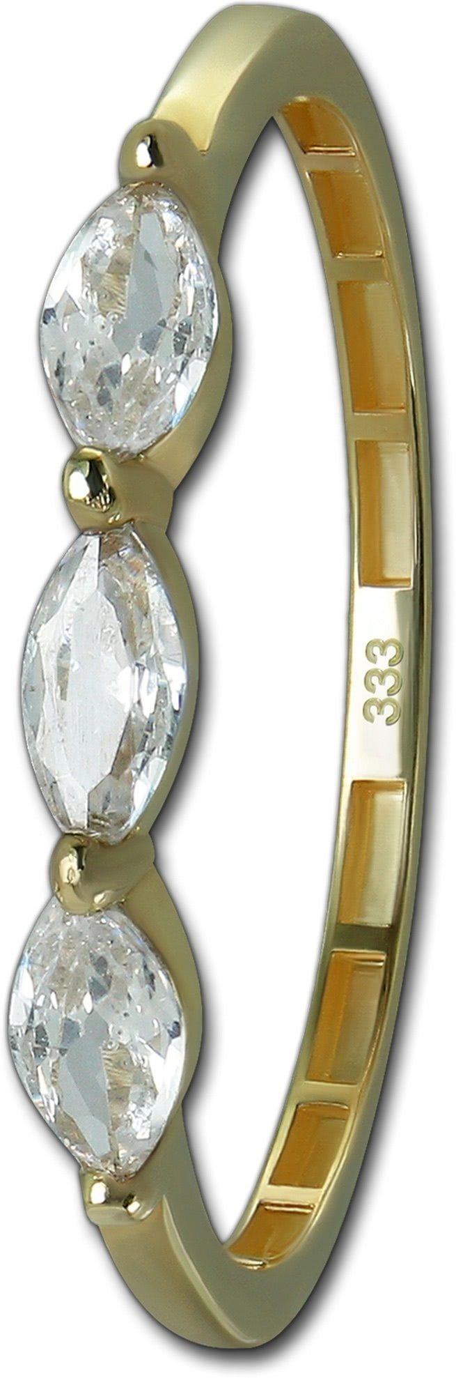 GoldDream Goldring GoldDream Gold Ring Shine Gr.60 (Fingerring), Damen Ring Echtgold, 333er Gelbgold gold, weiß Shine