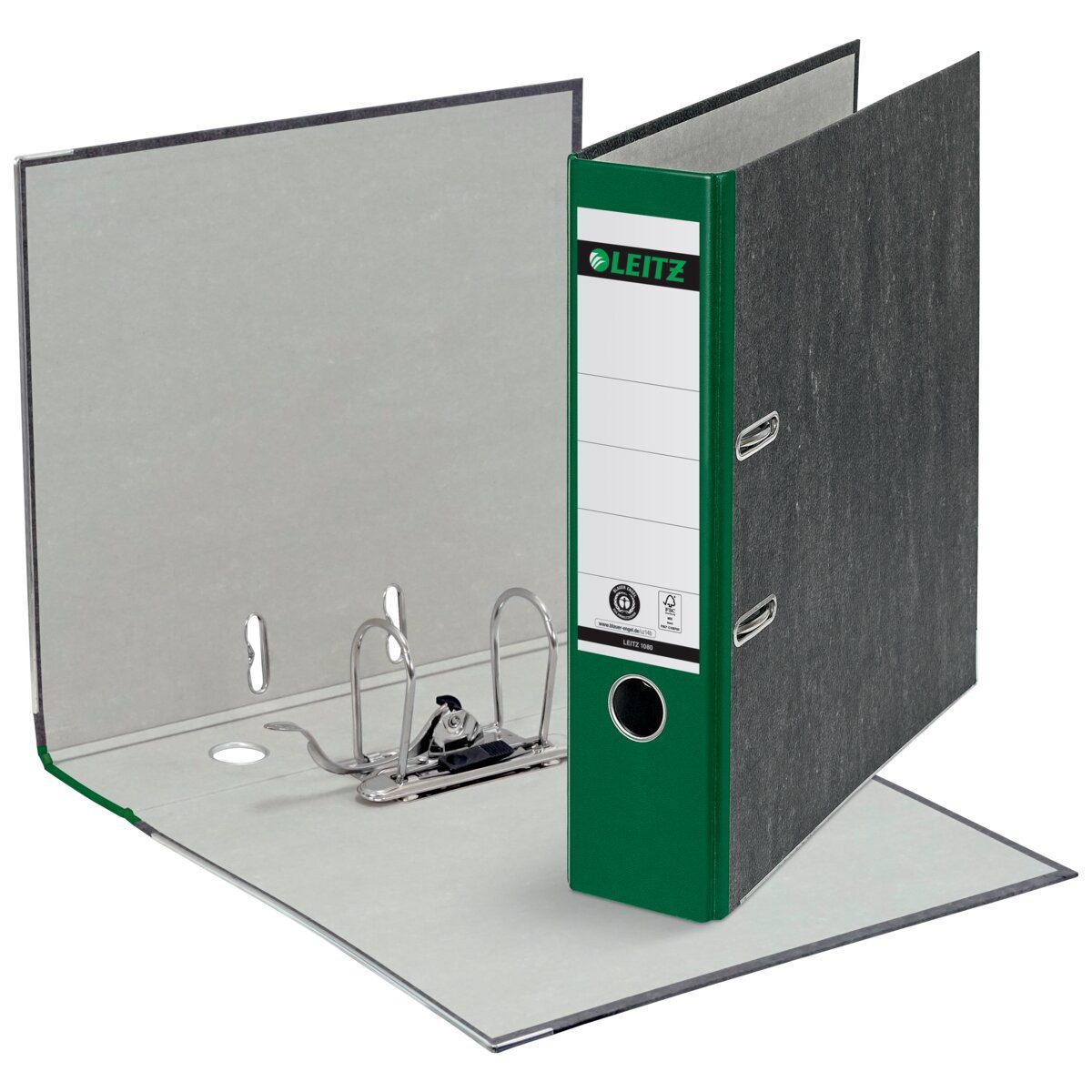 LEITZ Aktenordner Ordner Wolkenmarmor A4 80mm 180Grad grün Packung mit 20 Stück