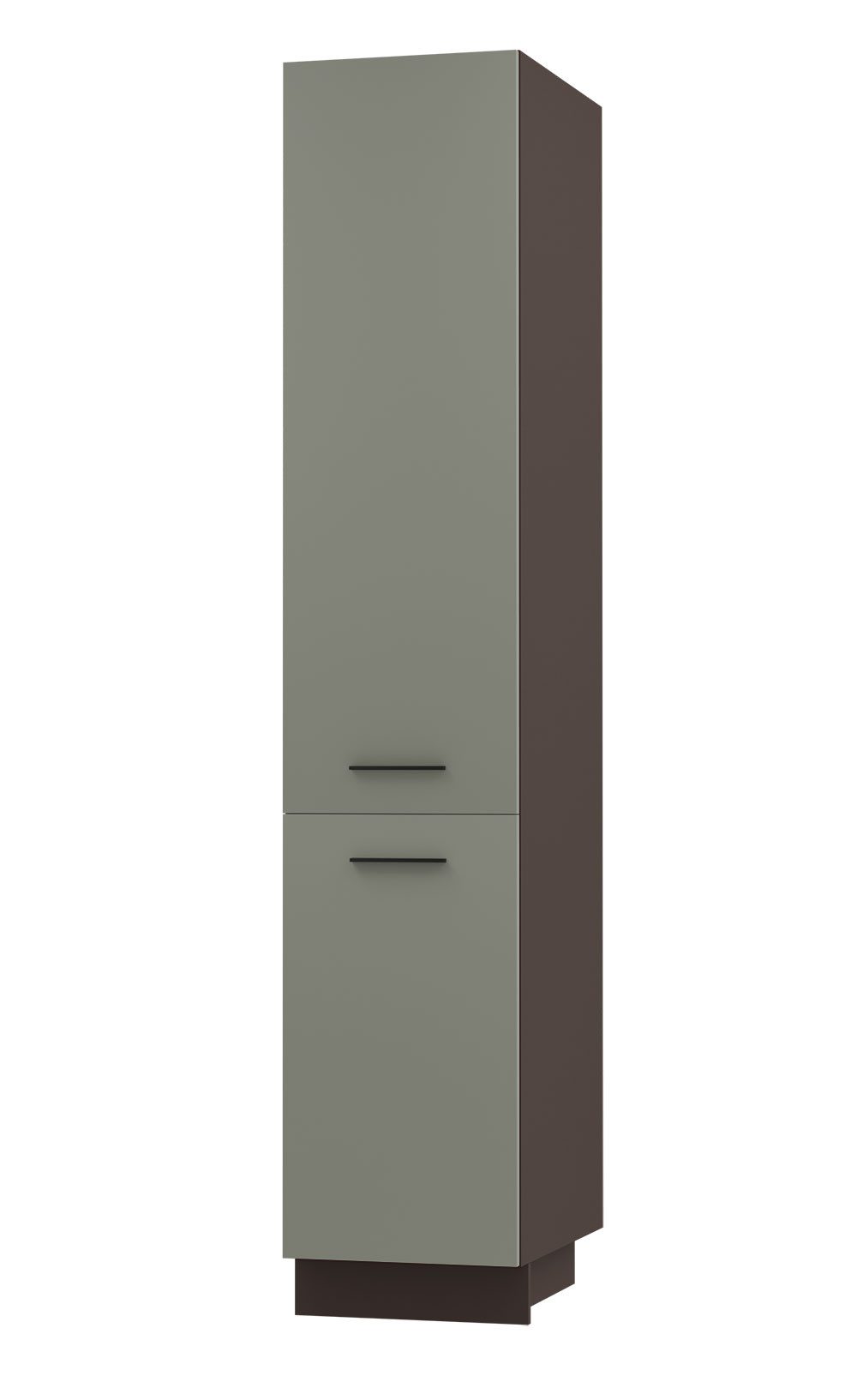 Feldmann-Wohnen Apothekerschrank Bonn (2D14K/40 kargo, 1 Tür, 2 Einlegeböden, 1 Korbauszug, 1-St., moderne Optik, MDF Fronten) lava / reed green matt