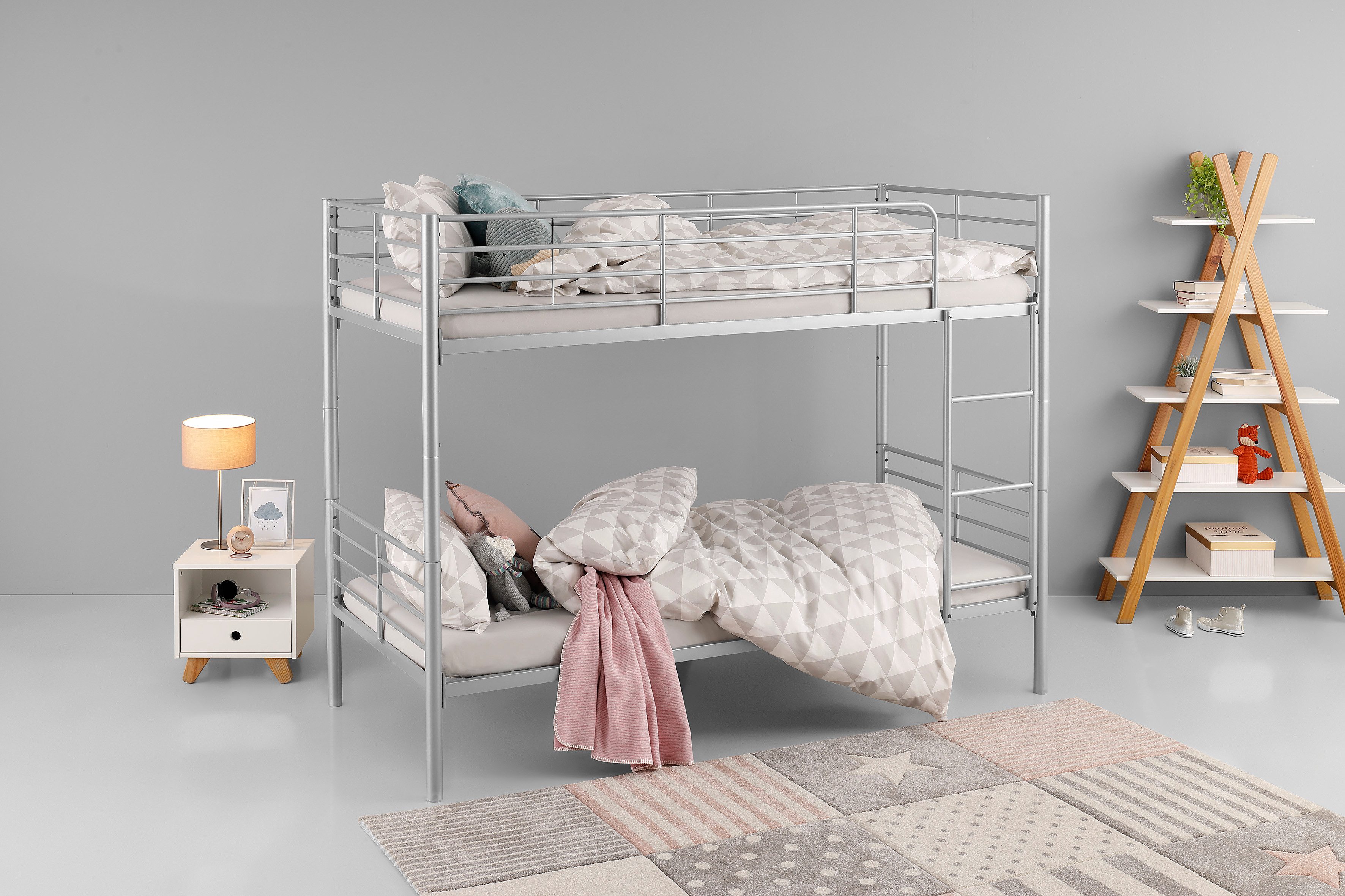 Lüttenhütt Etagenbett Hayo, Metallbett, Stockbett, in mehreren Farben, schlicht und elegant, teilbar zu zwei Einzelbetten, perfekt für kleine Räume