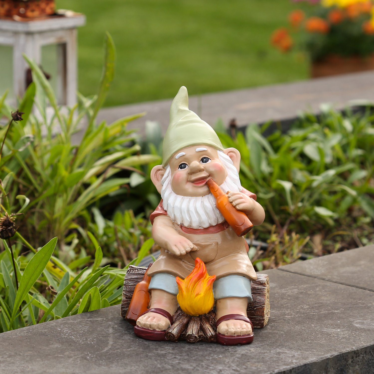 MARELIDA Gartenzwerg SKALLI Zwerg am Lagerfeuer günstig online kaufen