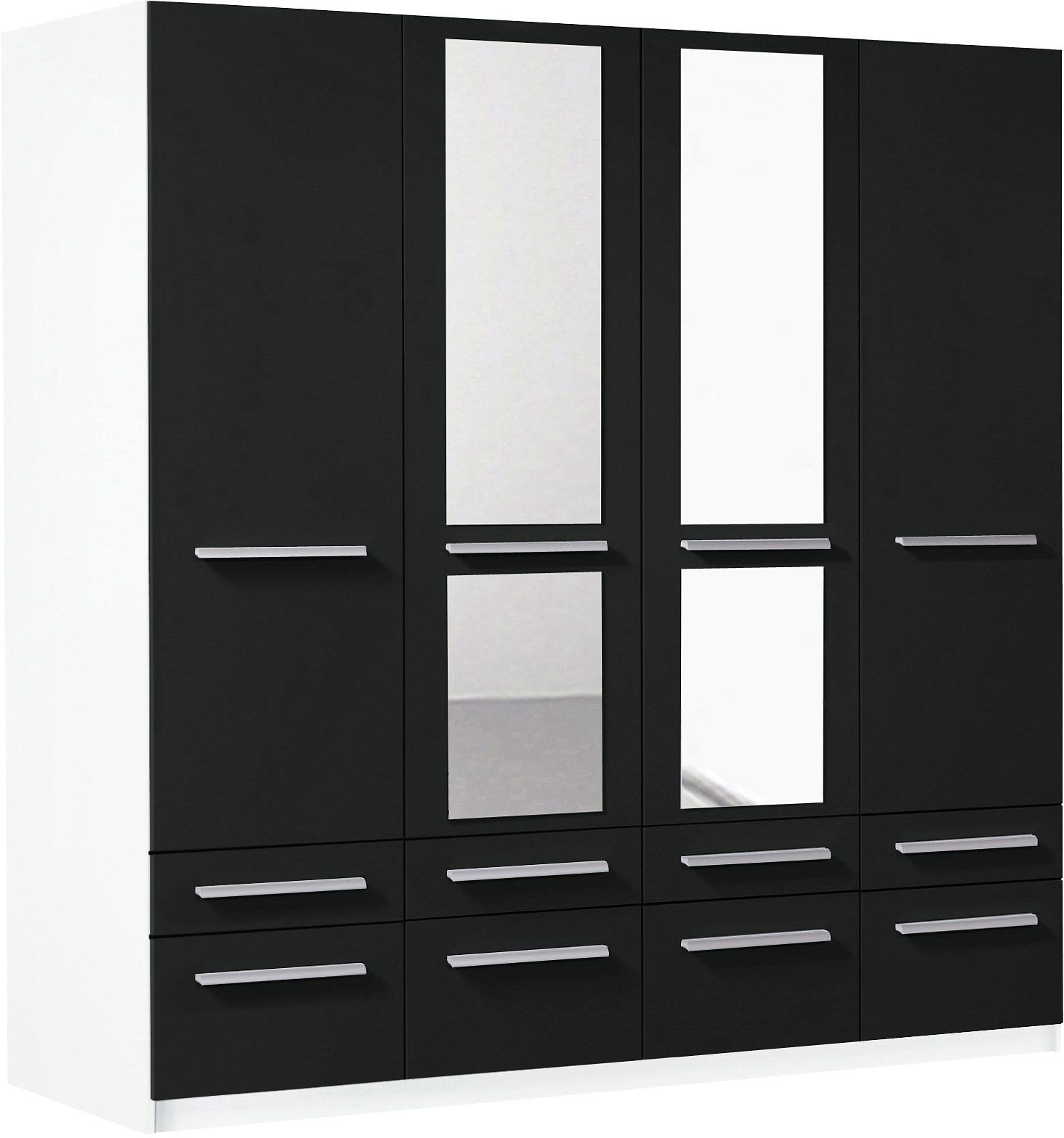 Kleiderschrank BARCELONA in schwarz / weiß 4-türig - ab 369,99€