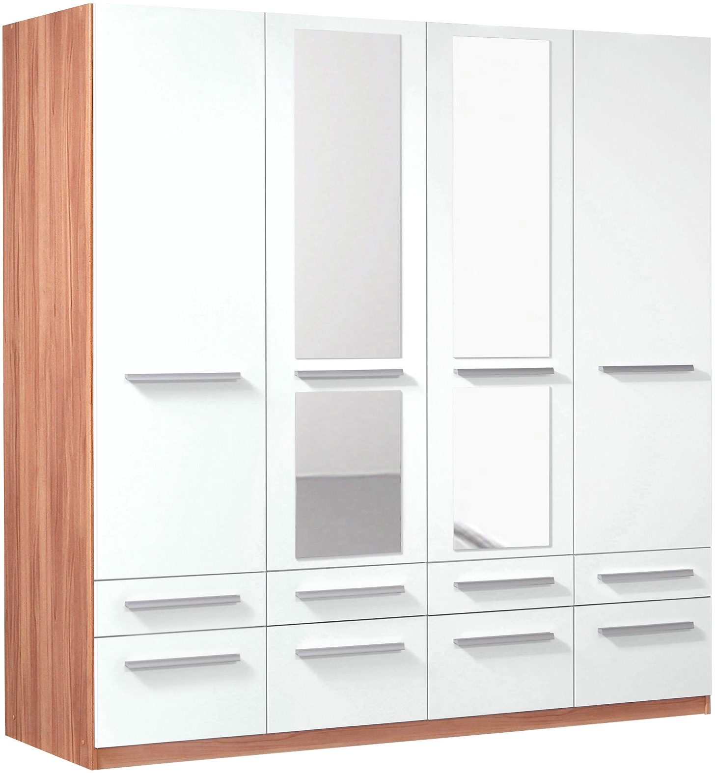 Kleiderschrank BARCELONA in weiß / kernbuchefarben 185 cm breit ab 369,99€
