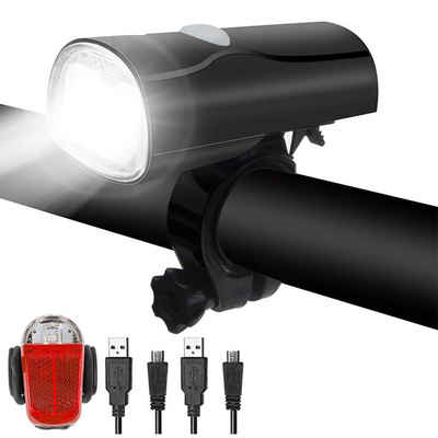 zggzerg Fahrradbeleuchtung LED Fahrradlicht Set,STVZO Zugelassen Fahrradbeleuchtung USB Aufladbar