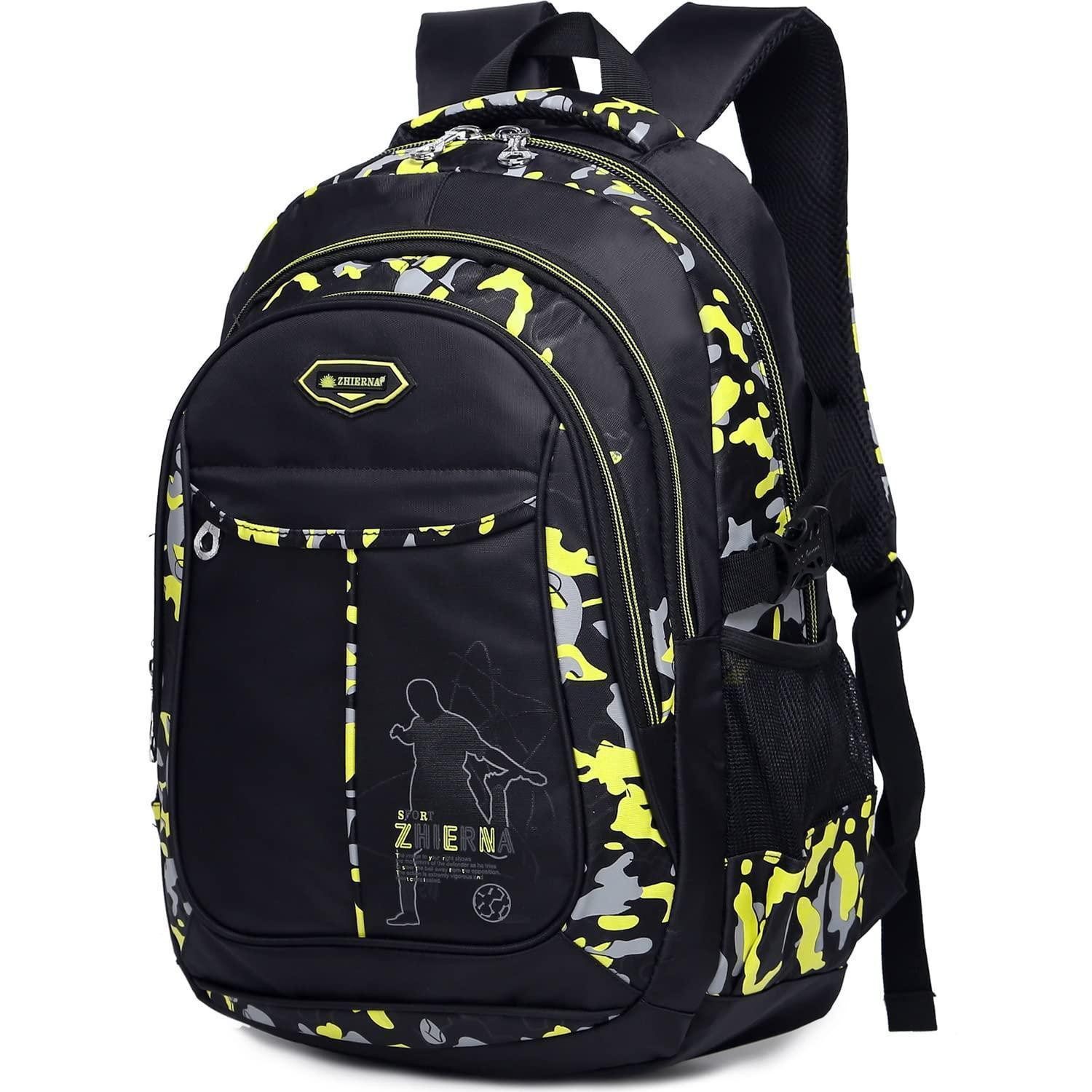 LuxusKollektion Schulrucksack Rucksack 35L Schwarz Blau Yellow Tarnung