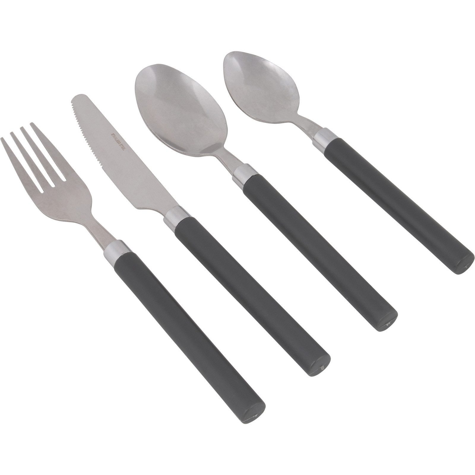 Bo-Camp Besteck-Set Camping Besteckset Outdoor Reise Besteck, Edelstahl/Kunststoff, Set Essbesteck Edelstahl 16tlg