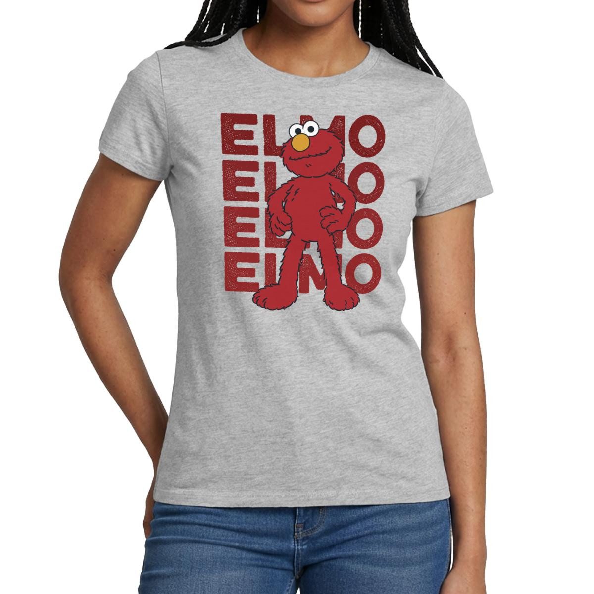Spreadshirt T-Shirt Sesamstraße Elmo Pose Frauen T-Shirt (1-tlg) Slim Fit, fällt klein aus