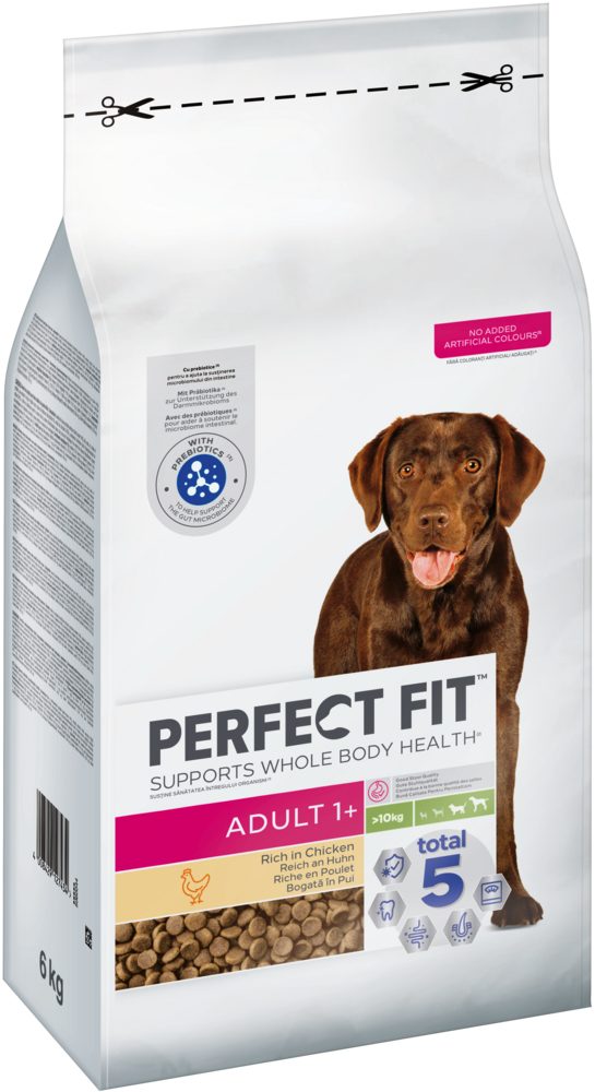 Perfect Fit PERFECT FIT™ Hund Adult 1+ M/L >10kg mit Huhn 6 kg, Trockenfutter für: Hunde