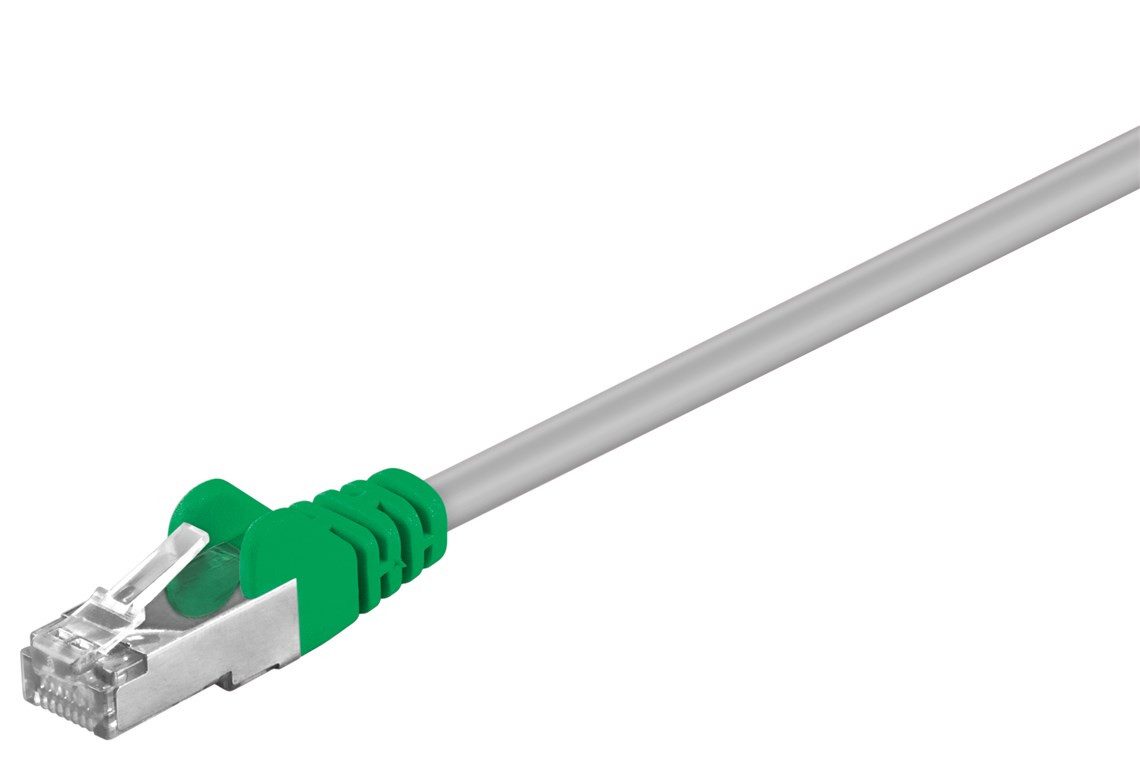Goobay CAT 5e F/UTP Cross-Patchkabel Grau Grün 3 m Grau-Grün - CCA Kupfergemi Netzwerkkabel