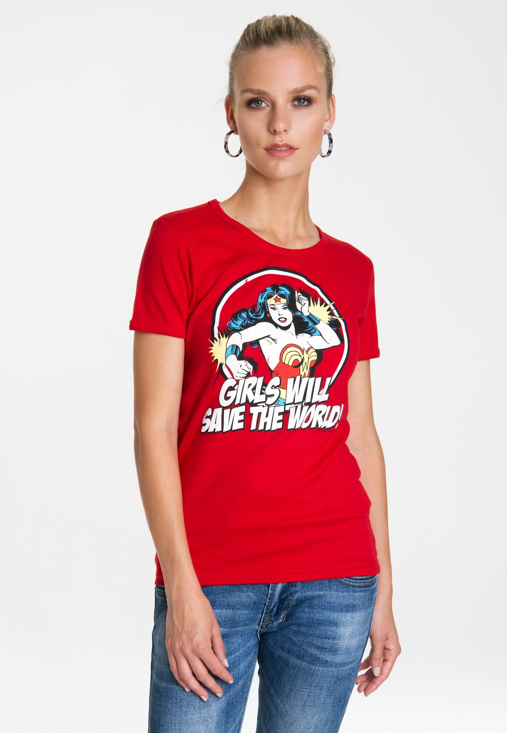 DC Comics Woman lizenziertem T-Shirt mit Originaldesign Wonder LOGOSHIRT -