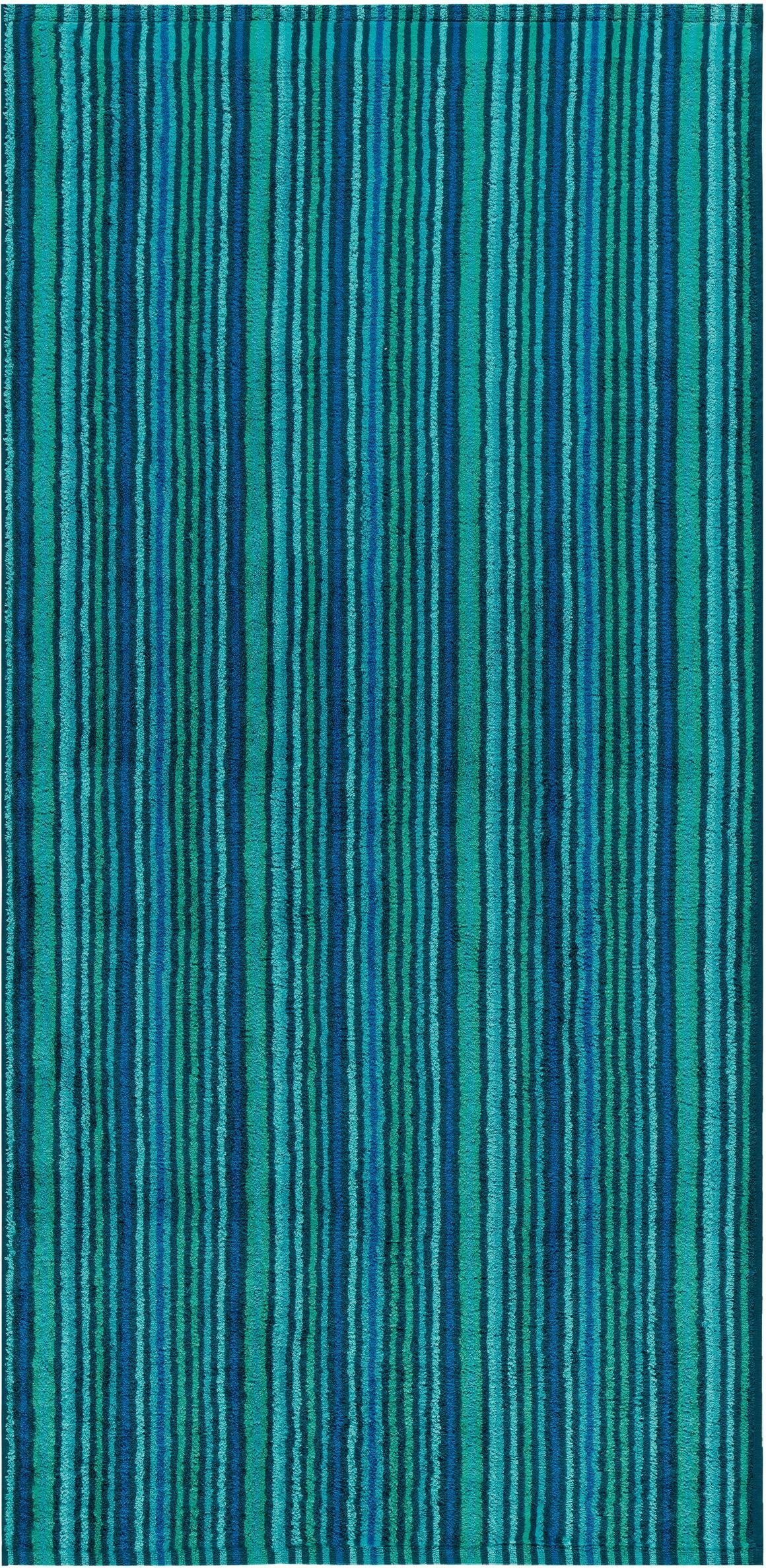 Egeria Badetuch Combi Stripes, Walkfrottee 100% Streifen, blau Baumwolle mit feinen (1-St)