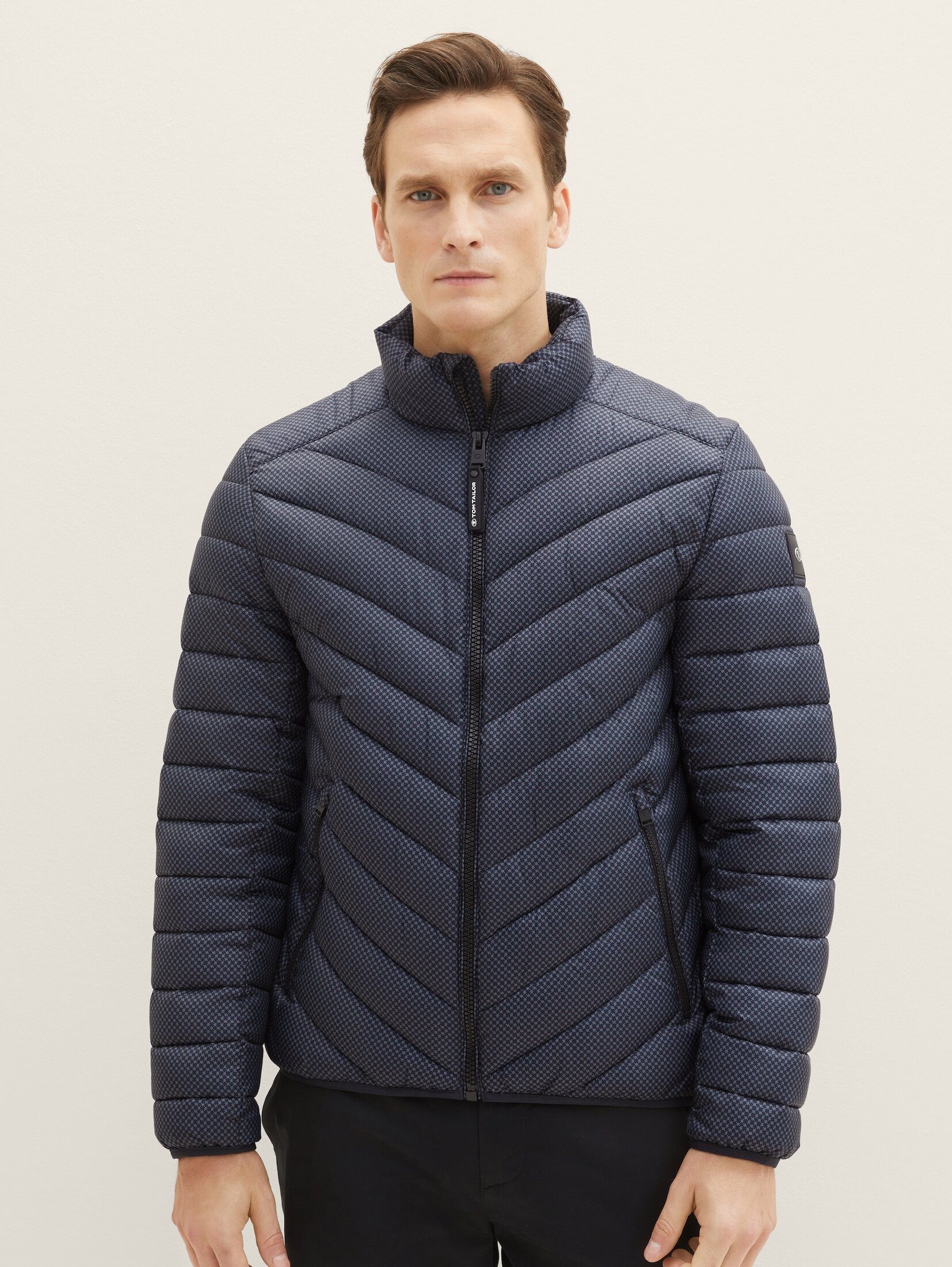 TOM TAILOR Steppjacke Lightweight Jacke mit Print dark blue minimal design