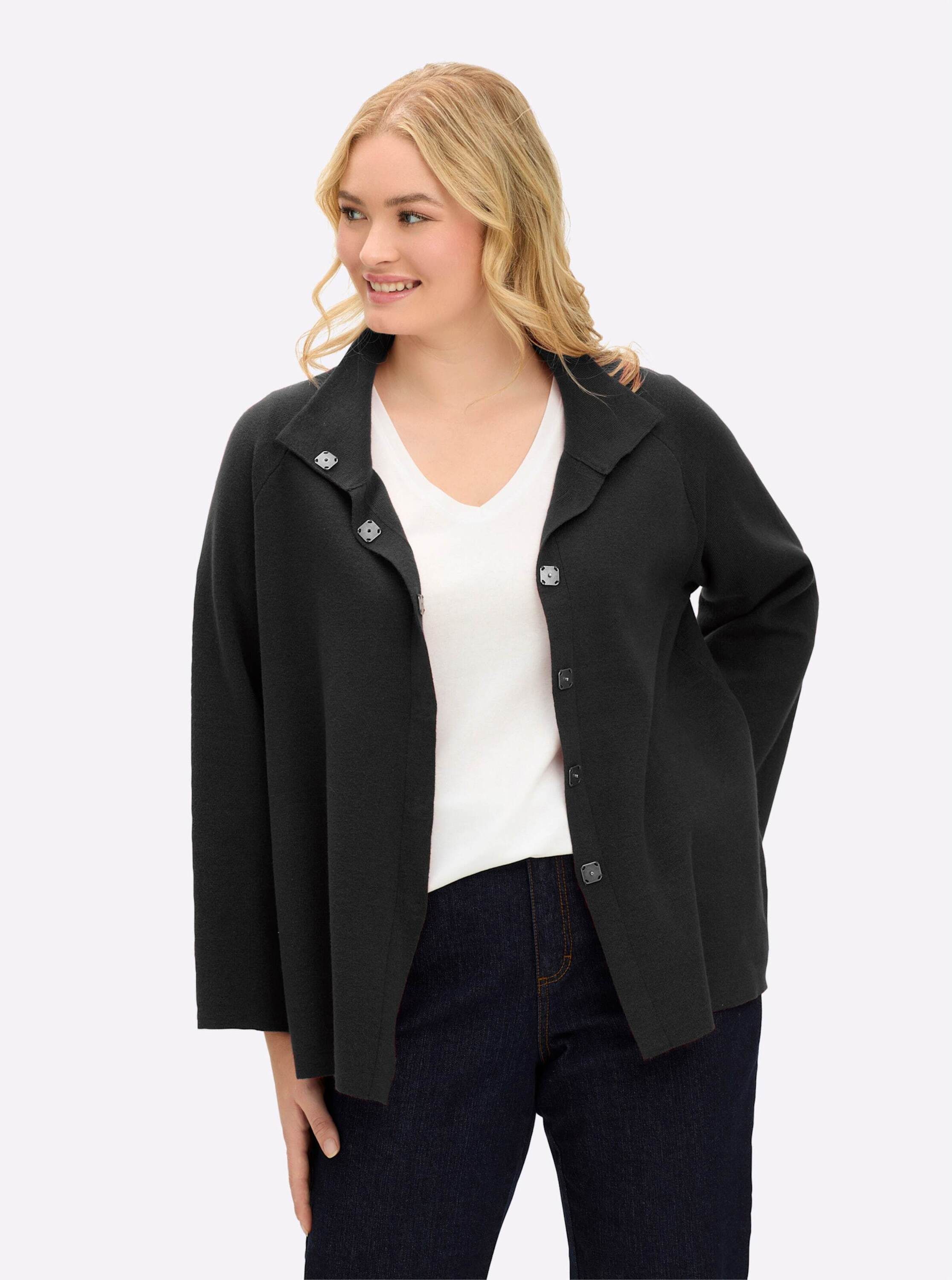 Sheego Strickjacke Strickjacke Langarm Milanorib günstig online kaufen