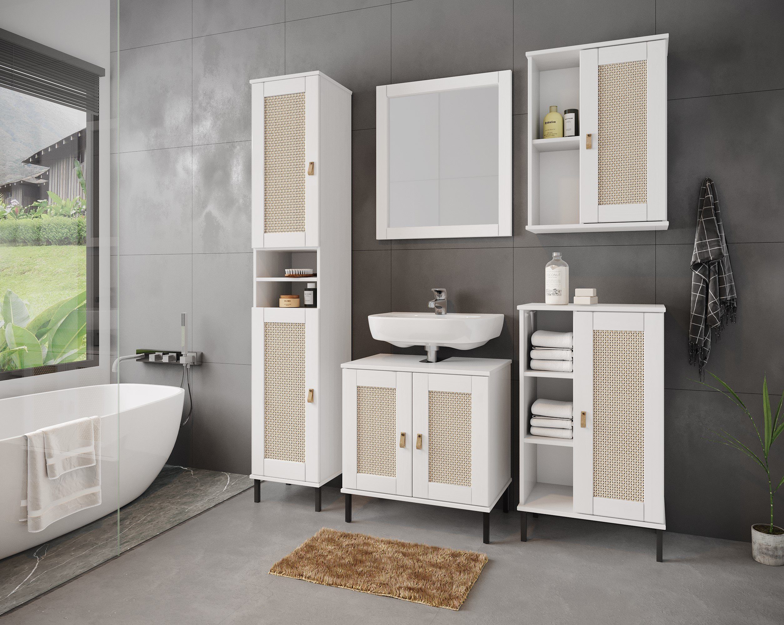 Woodroom Badmöbel-Set Valencia, (5-St), Kiefer massiv günstig online kaufen