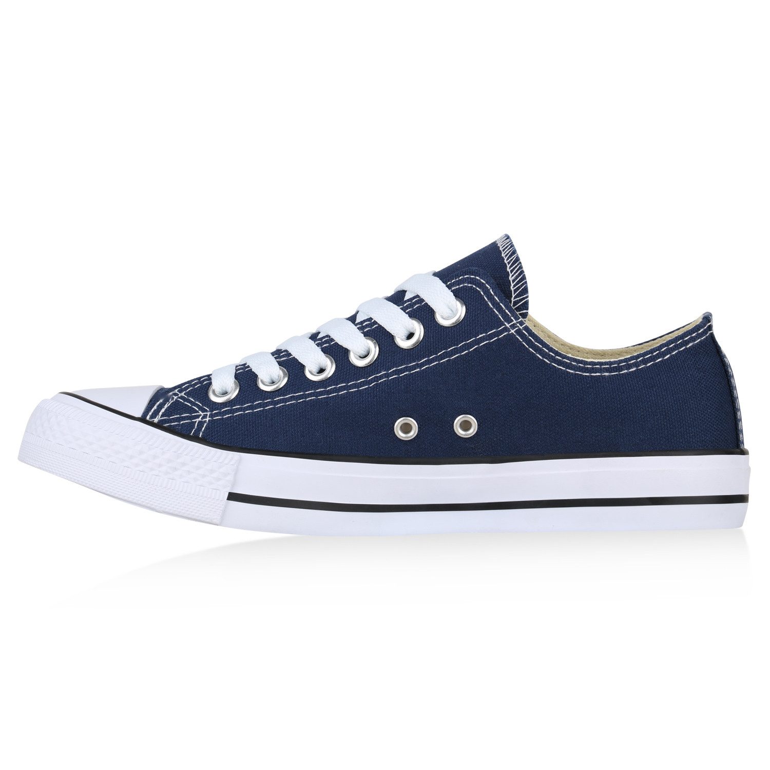 VAN HILL 826093 Sneaker Damen Sneaker Low Basic Canvas Turnschuhe Schnürer günstig online kaufen