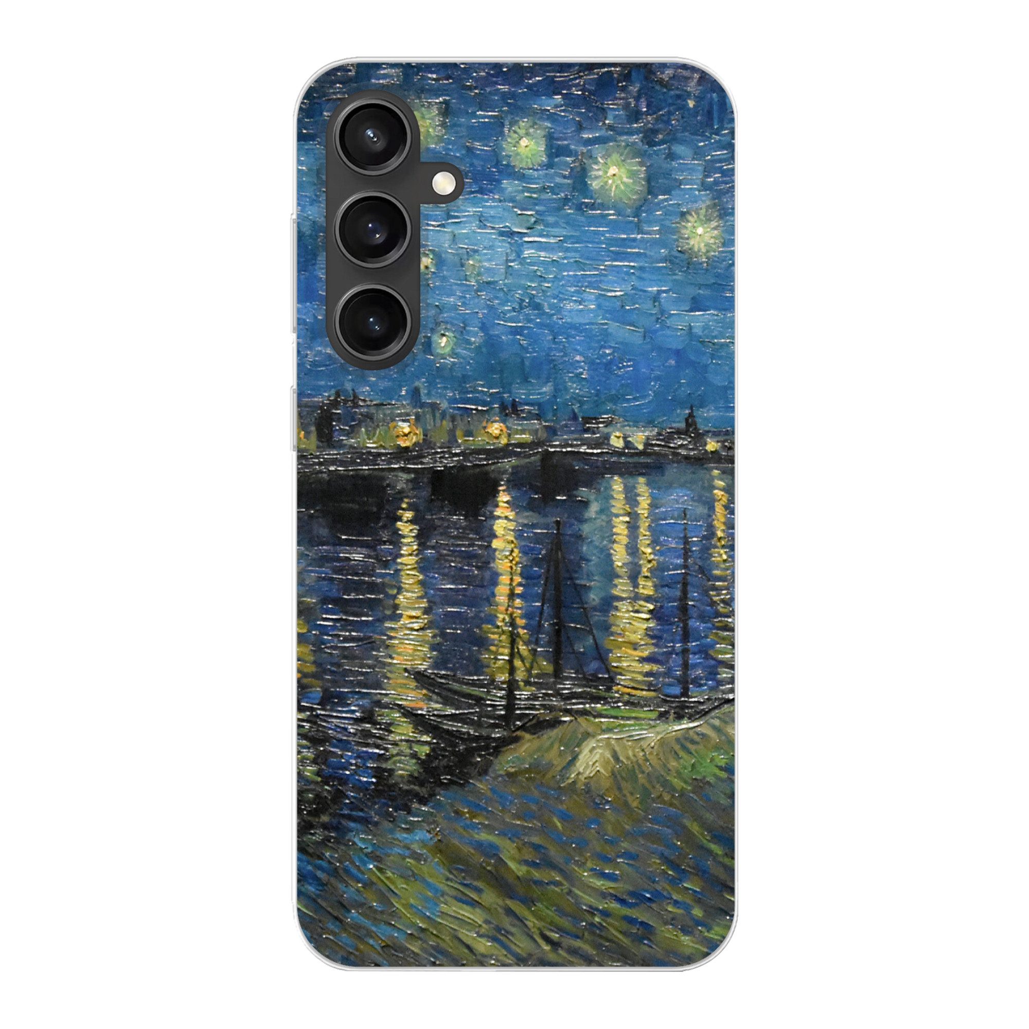 MuchoWow Handyhülle für Samsung Galaxy S23 FE Sternennacht über der Rhone - Van Gogh - Kun