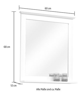 Saphir Badmöbel-Set Quickset 928 2-teilig, Waschbeckenunterschrank mit LED-Spiegel, (3-St), Waschplatz 60 cm breit, 2 Türen, Weiß Glanz, Knopf-Griffe, Bad-Set