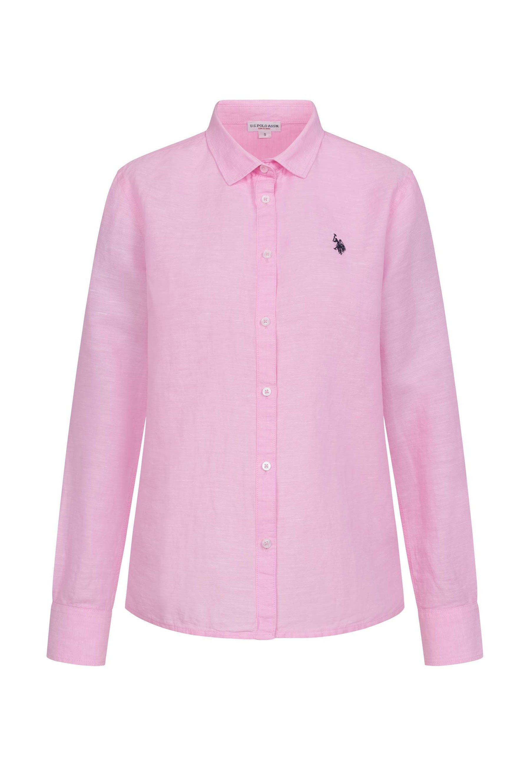 Blusenshirt USBellaa Damen - Leinenbluse luftig mit Knopfleiste