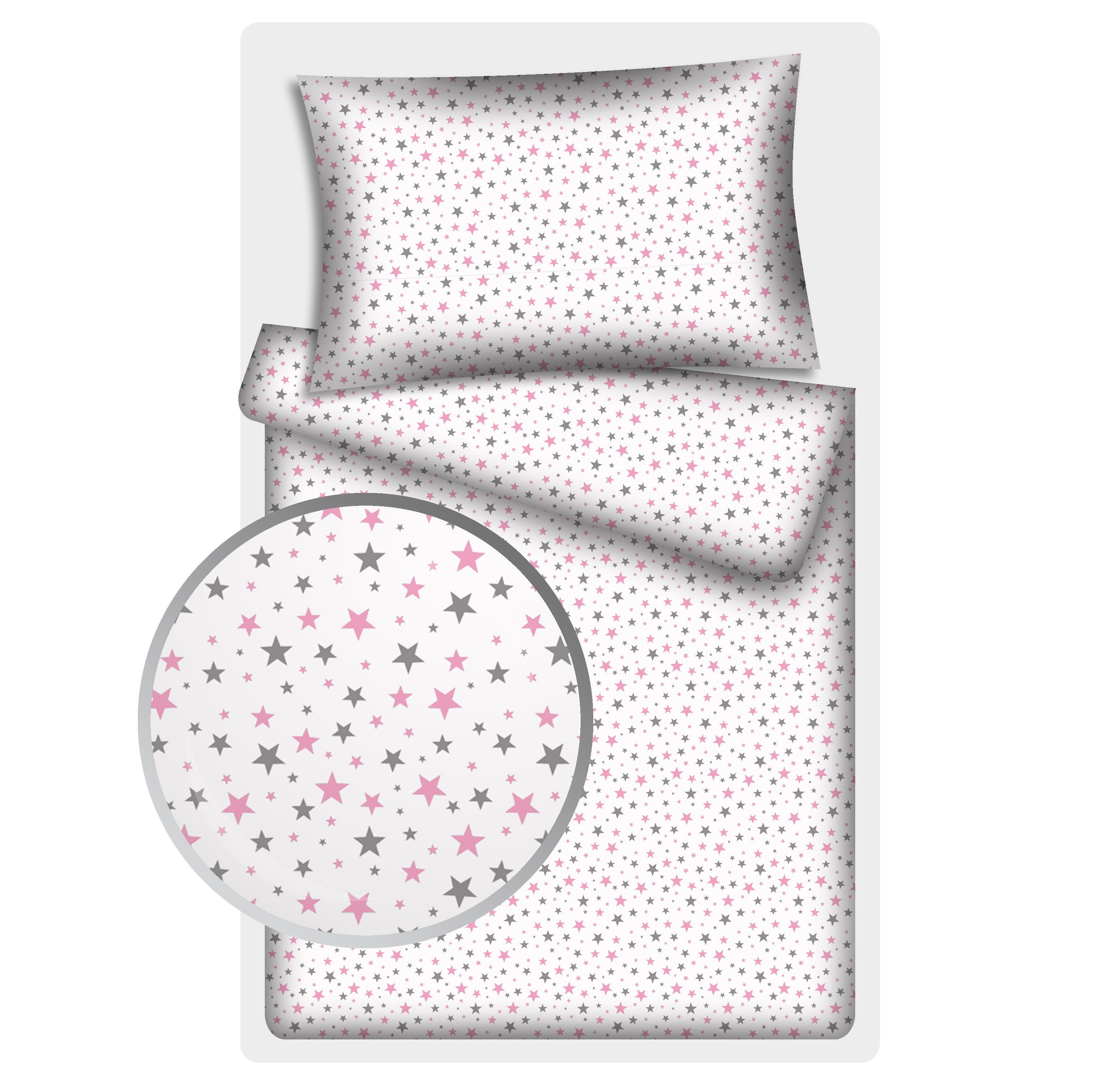 KiGATEX Kinderbettwäsche Stars 100% Baumwolle 40x60/100x135 günstig online kaufen