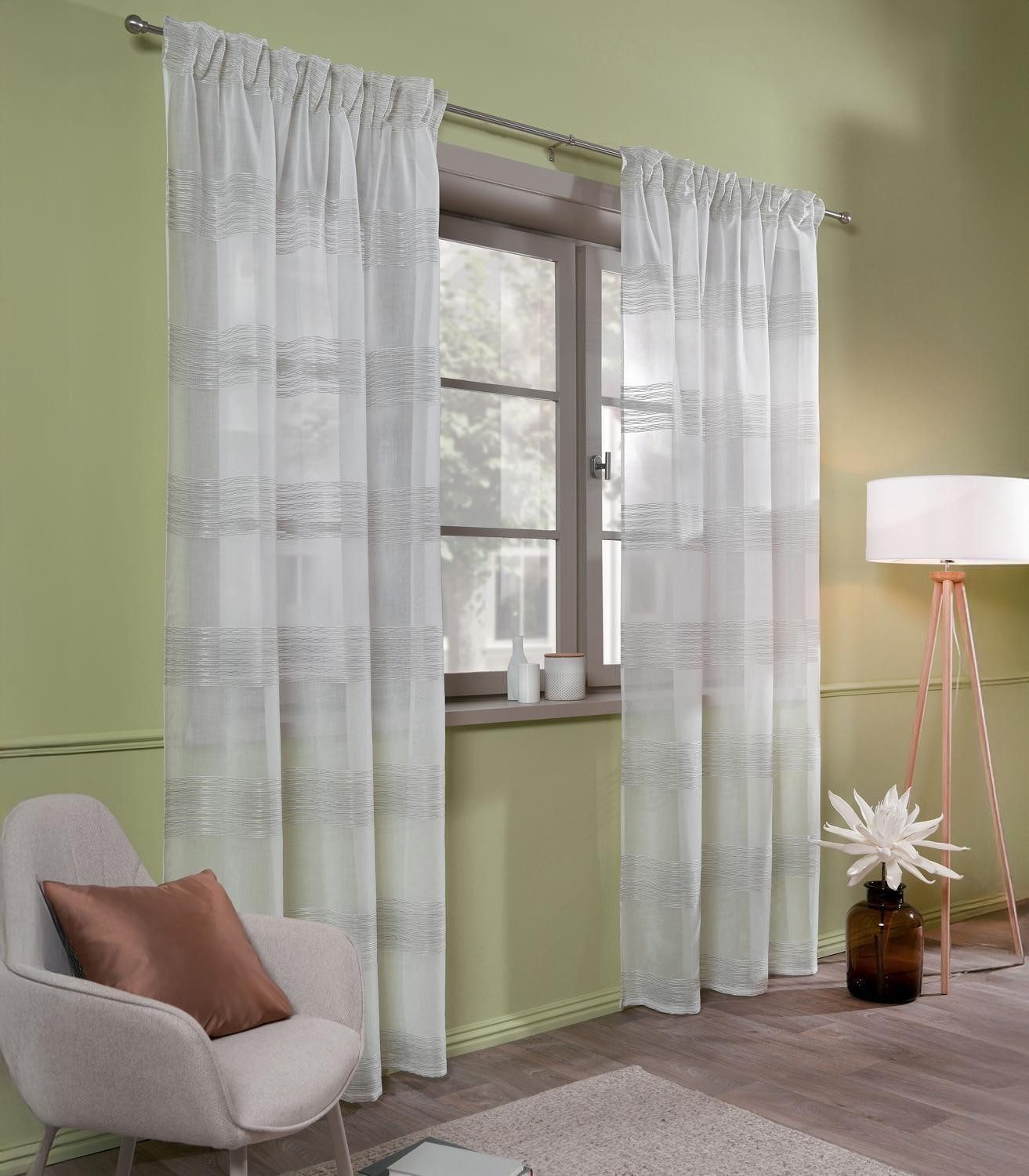 casa NOVA Vorhang TOREL, B 140 x L 245 cm, Taupe, (1 St), verdeckte Schlaufen, Polyester, verdeckte Schlaufen