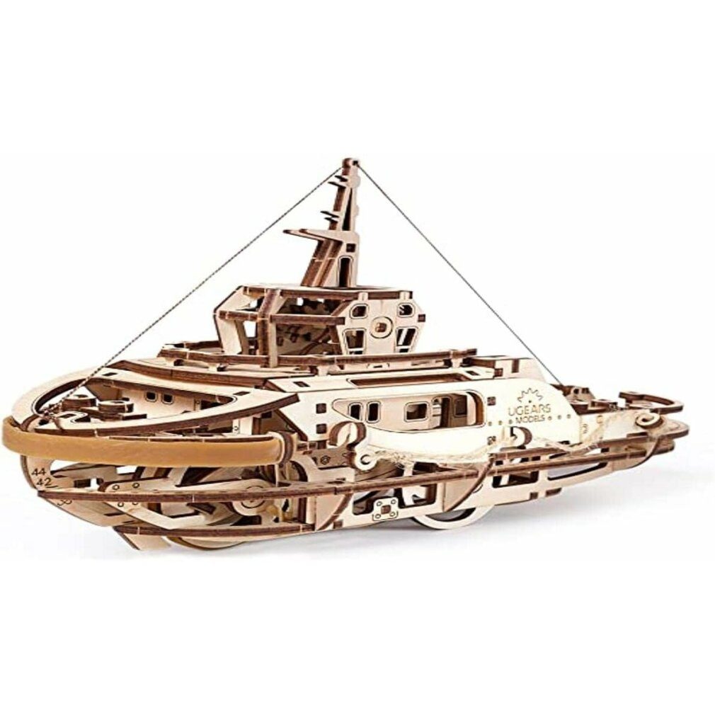 UGEARS 3D-Puzzle 3D Puzzle Tugboat 169 Teile, Puzzleteile
