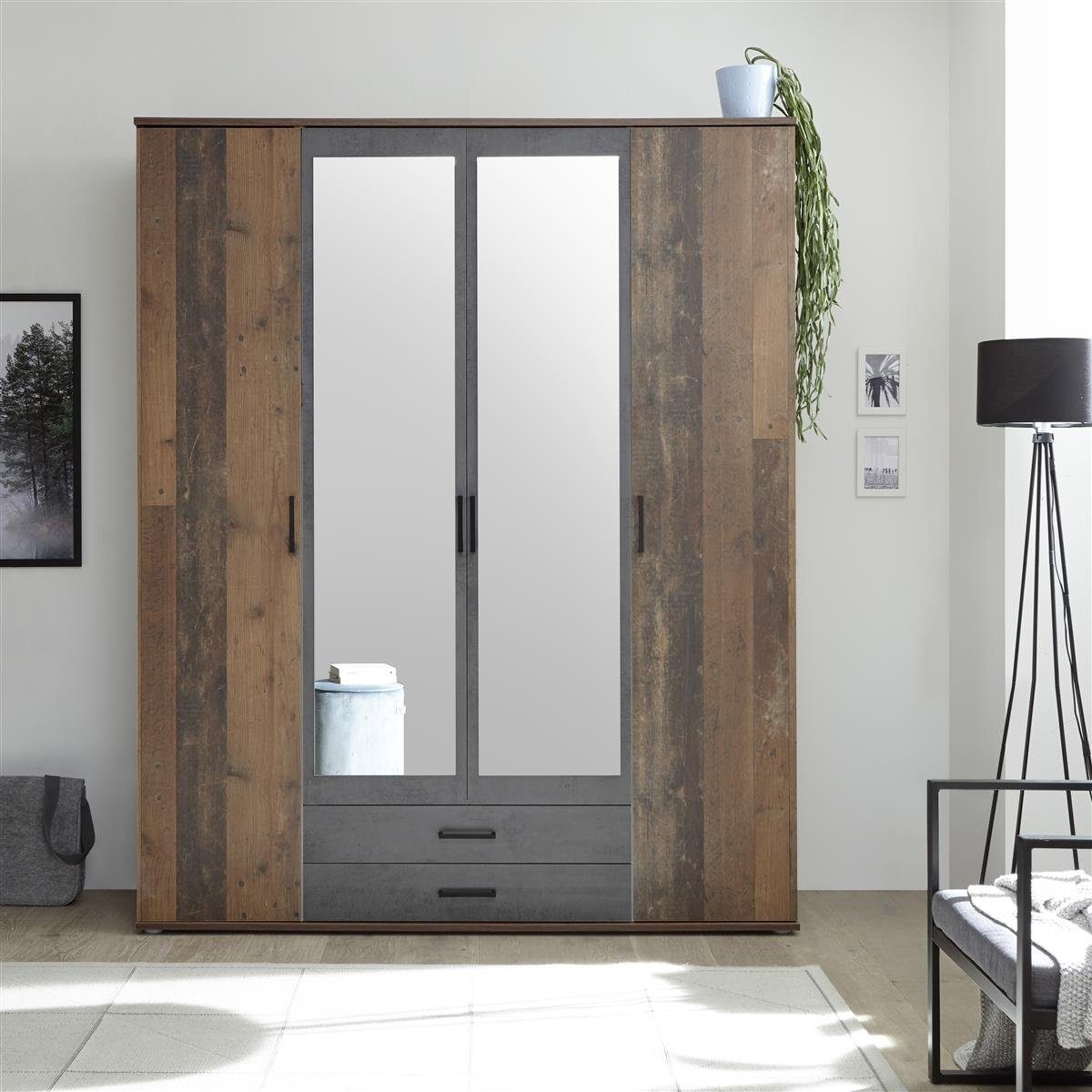 möbelando Kleiderschrank Cilli 159 x 197 günstig online kaufen
