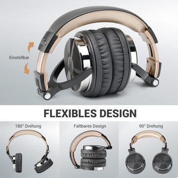 OneOdio Over Ear mit Kabel 50mm Treiber, Bassklang, 6.35 & 3.5mm Klinke Headset (Abnehmbare Kabel für flexibles Anschließen an verschiedene Geräte., Share-Port, Geschlossene DJ Headphones für Studio, Podcast, Monitor)