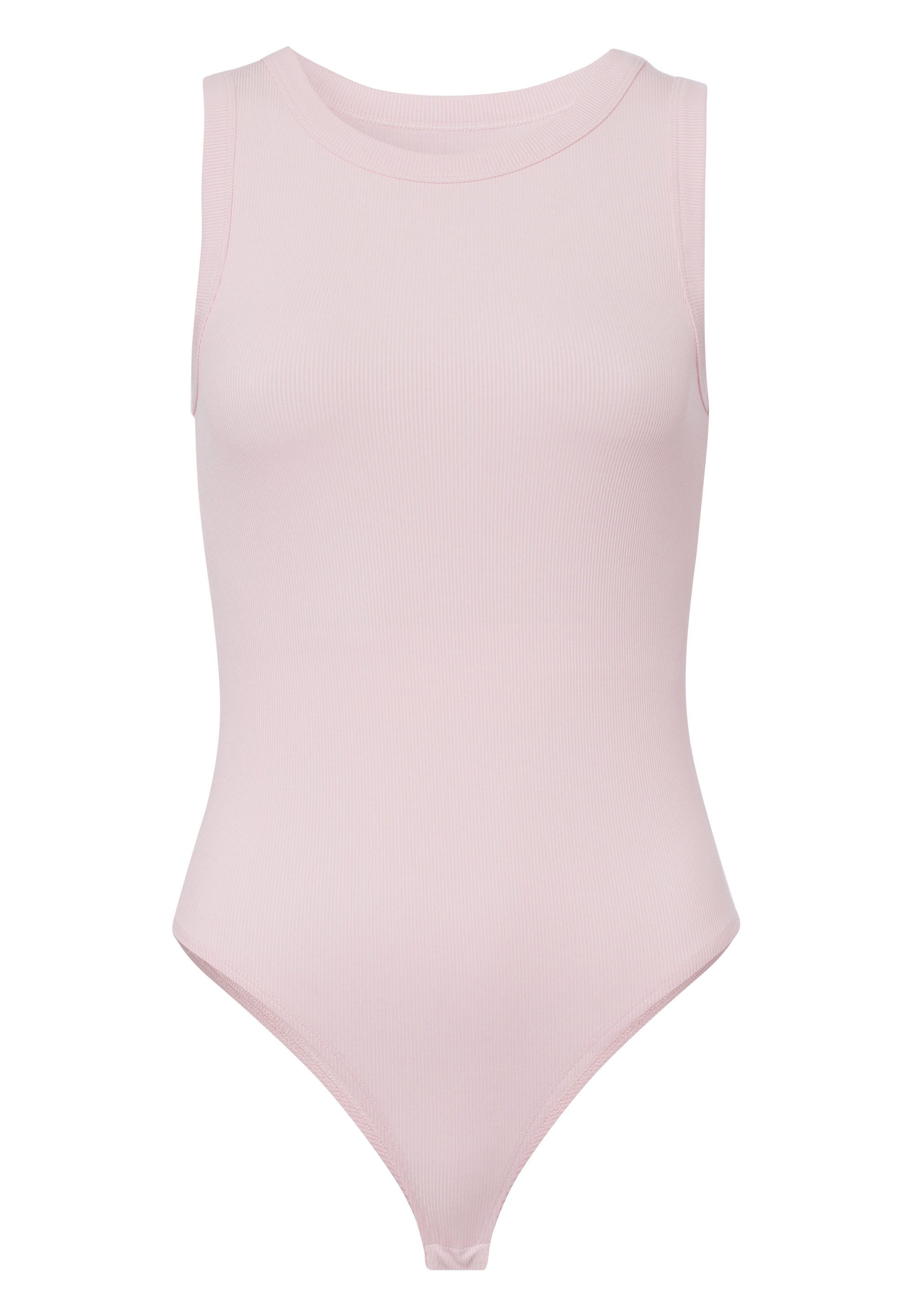 Les Lunes Kurzarmbody RYLIEE Body Rib Rippstrick, figurbetont, Rundhals, Druckknöpfe, bequem, Basic