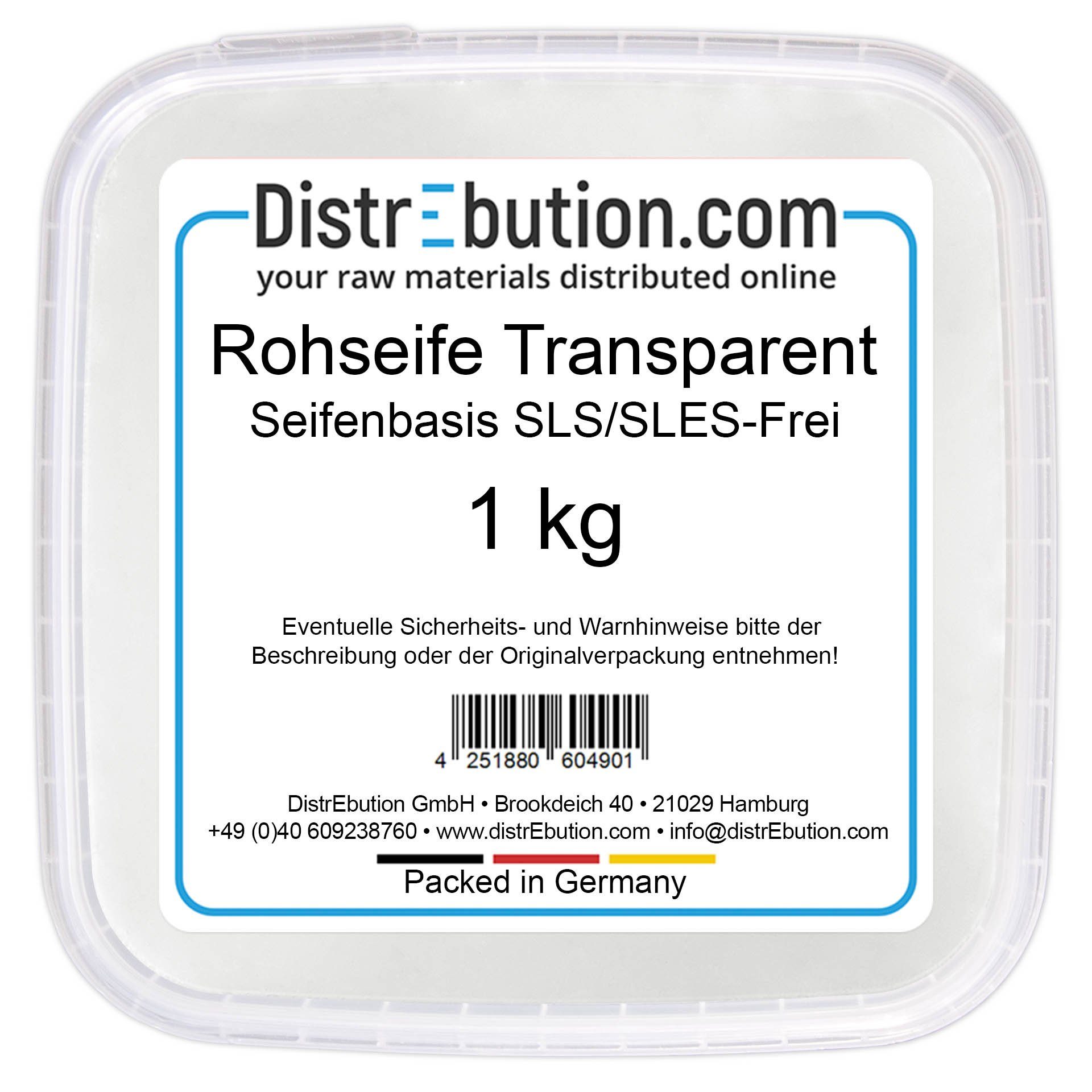 DistrEbution Handseife Rohseife Transparent Seifenbasis SLS/SLES-Frei 1kg Seife selber machen