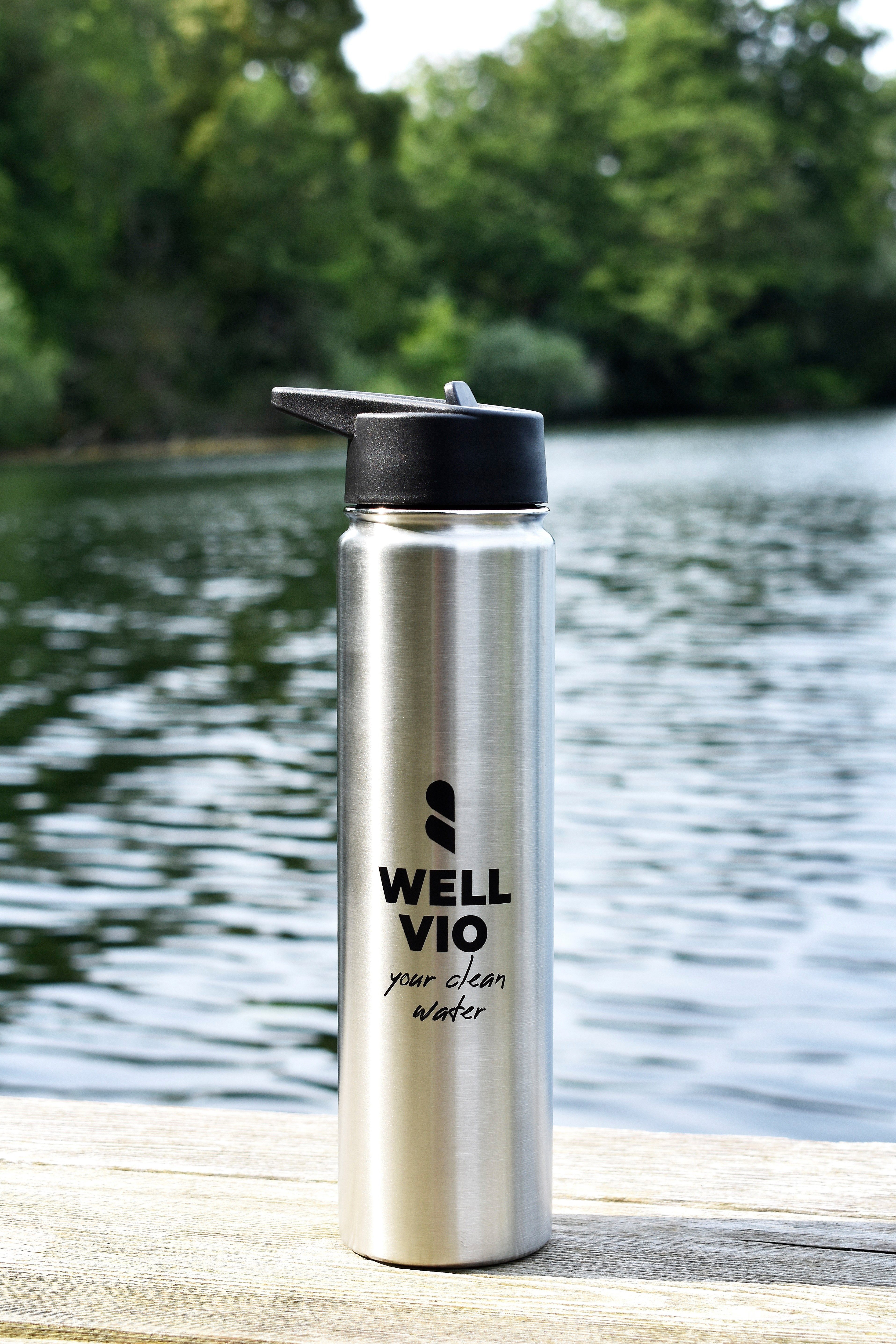 Filterflasche Trinkflasche neuer mit Viobottle Nano-Al2O3-Technologie WELLVIO Edelstahl
