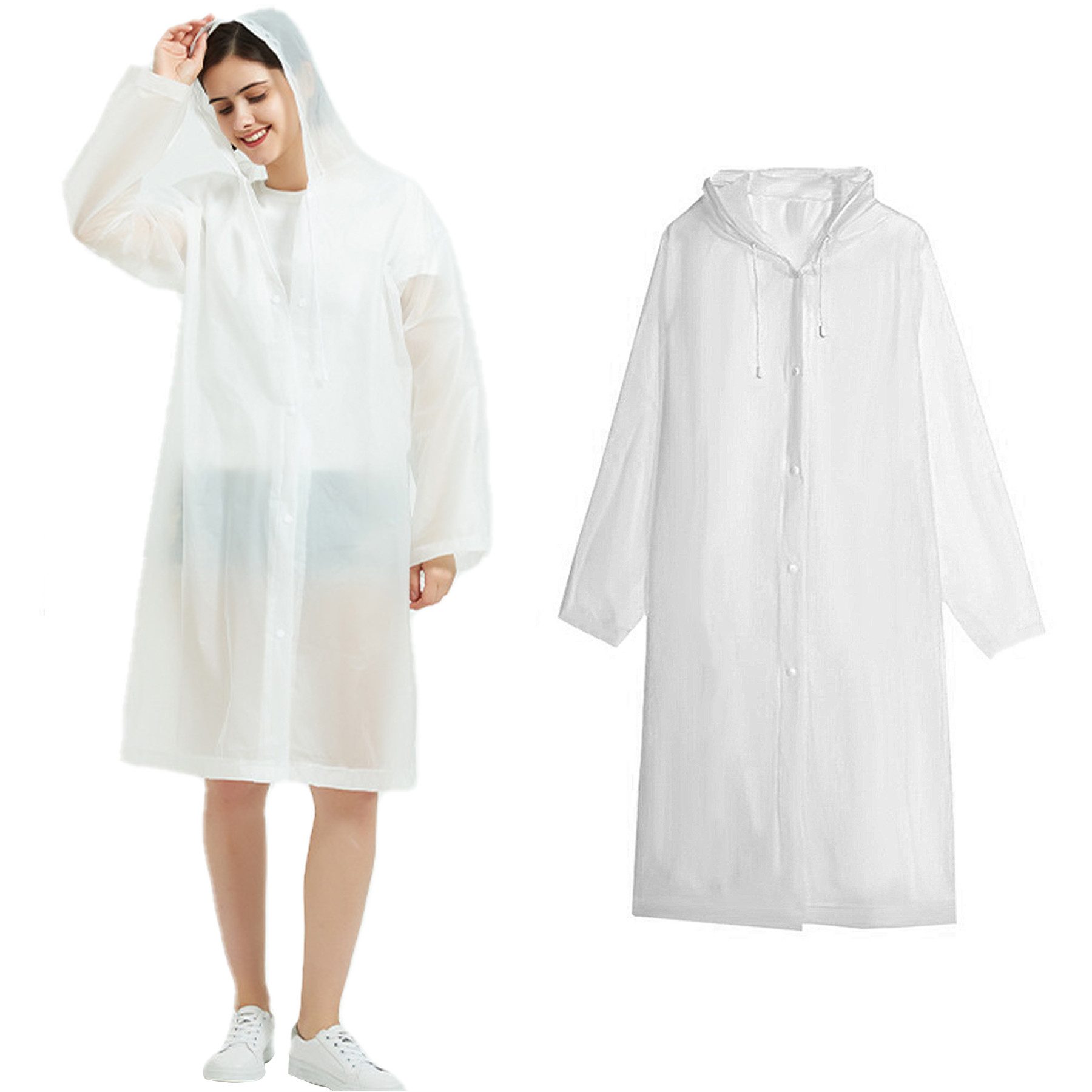 Regenmantel Regenponcho,2 Stück Unisex Wiederverwendbar Transparent Regenmantel