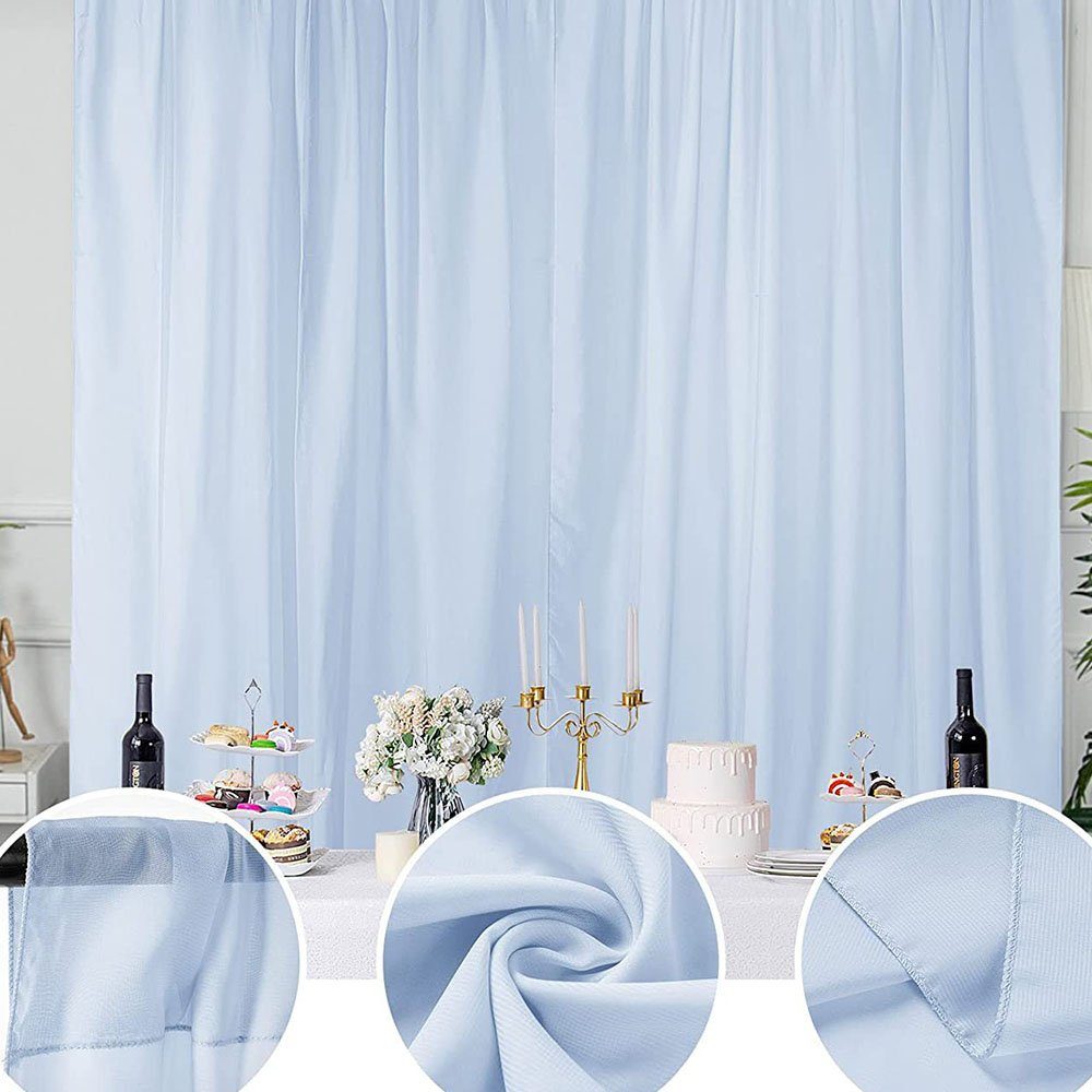 Gardine Chiffon-Vorhang hellblau 2 Hochzeitszeremonie 1.5*2.15M FELIXLEO für Paneele