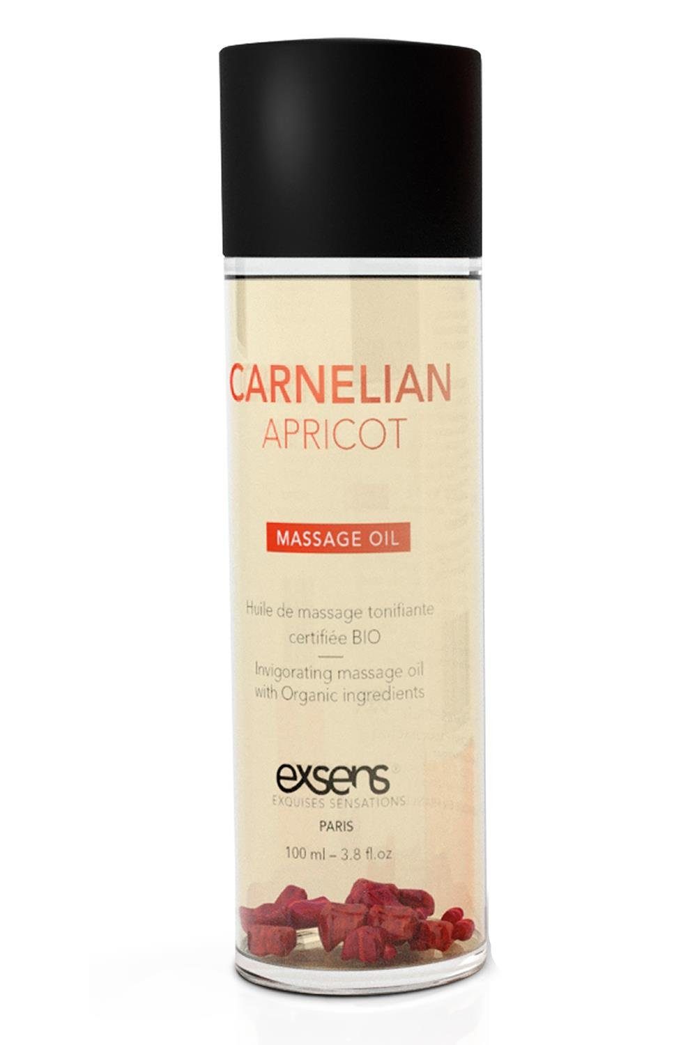 Exsens Gleit- & Massageöl Exsens Organic Massage Oil Carnelian Apricot 100ml, Fließt leicht auf der Haut