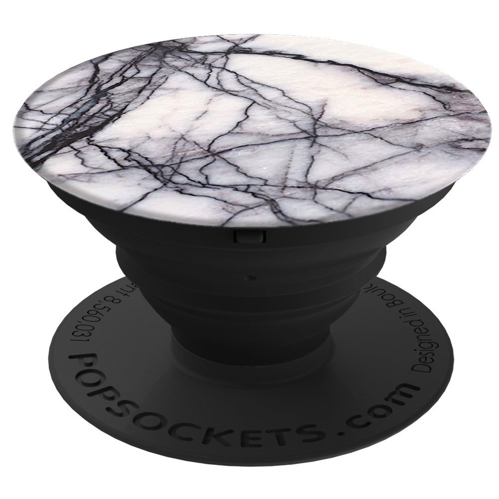 Popsockets PopSockets, PopGrip, Ausziehbarer Fingerhalter White Marble Popsockets