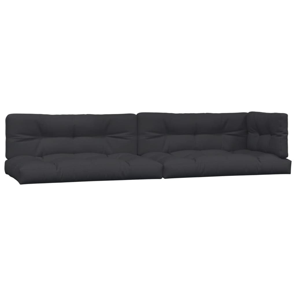 vidaXL Sitzauflage Palettenkissen 5-tlg. Schwarz Stoff, günstig online kaufen