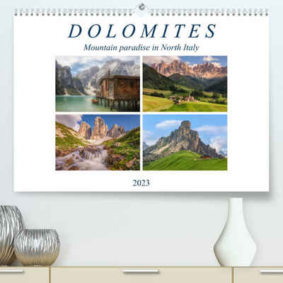 CALVENDO Wandkalender Dolomites, mountain paradise in North Italy (Premium-Calendar 2023 DIN A2 Landscape)