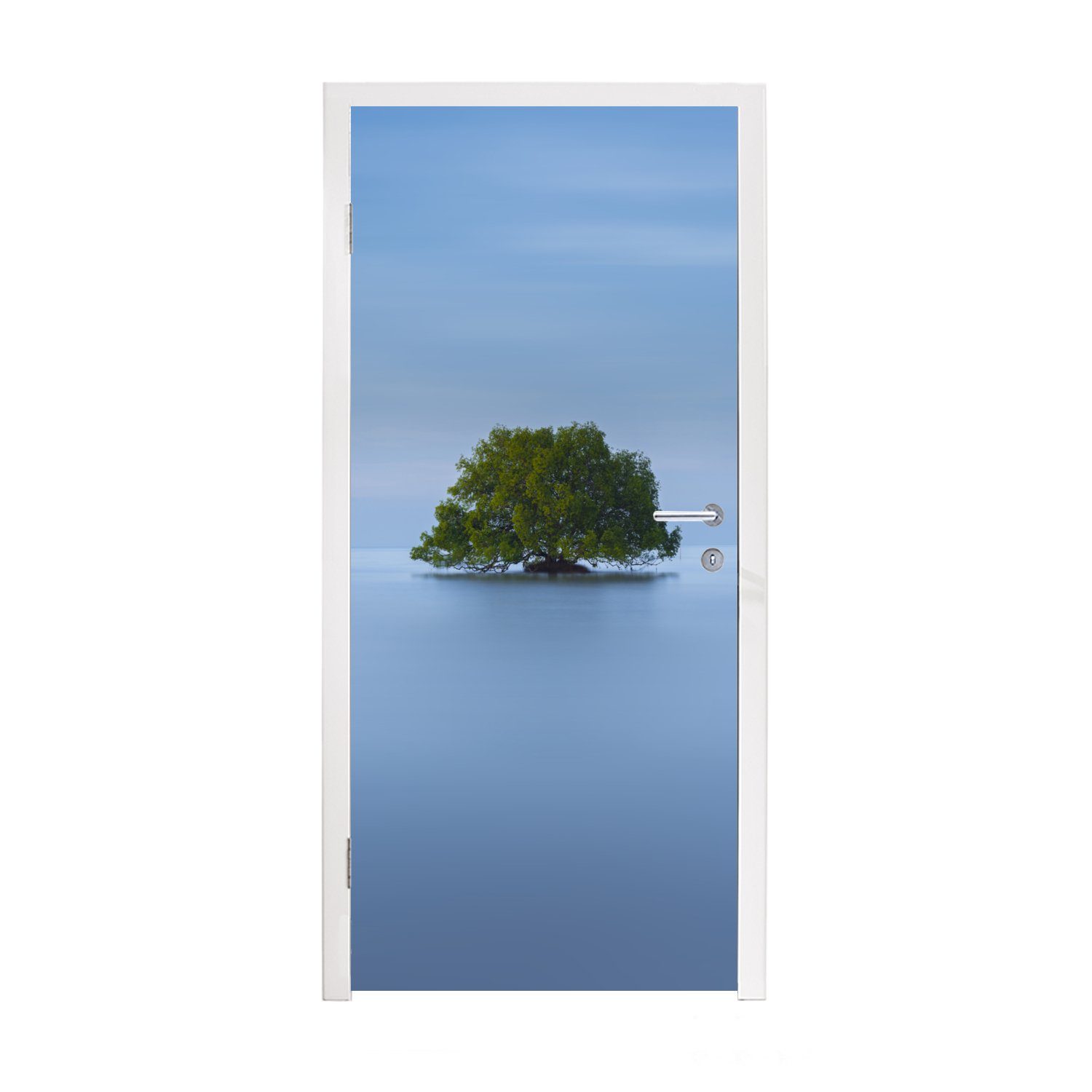 MuchoWow Türtapete Minimalistische Natur, Türaufkleber, Matt, 75x205 (1 cm bedruckt, Fototapete Tür, St), für