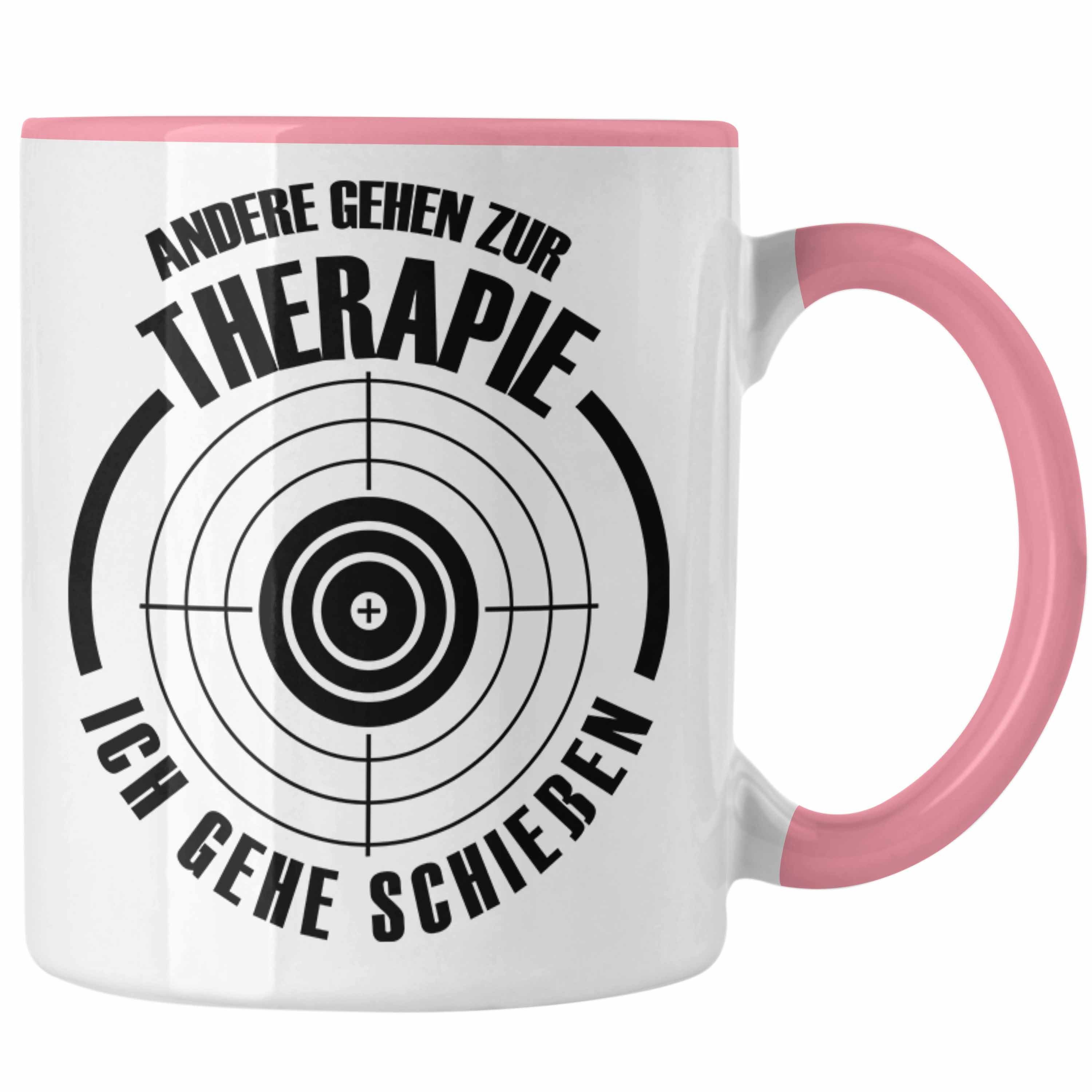 Trendation Tasse Lustige Schießen-Tasse Geschenk für Schützenfest-Fans und Schießstand- Rosa
