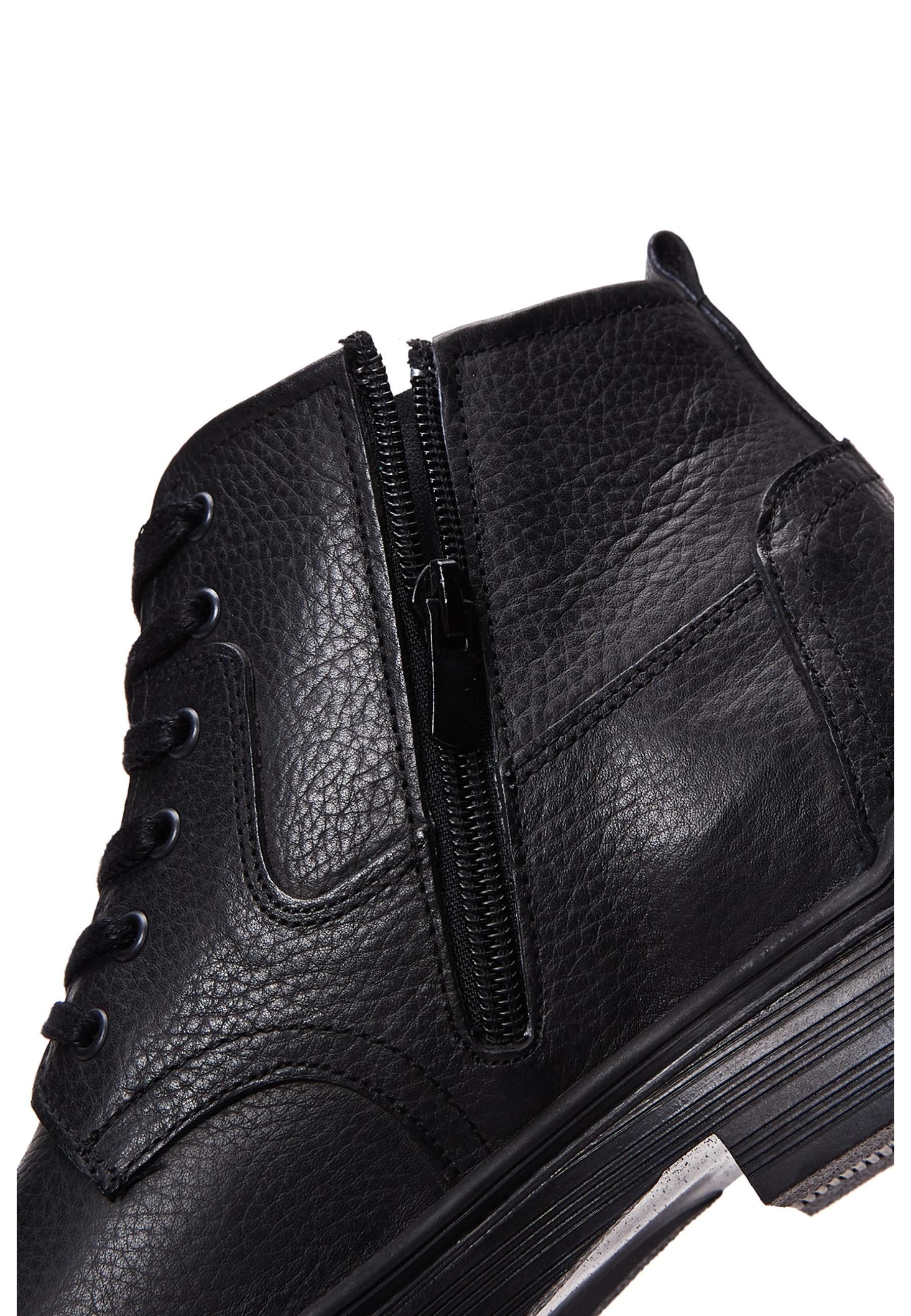 Derimod Stiefeletten aus Leder Ankleboots Schnürsenkel, Textilfutter, Gummisohle